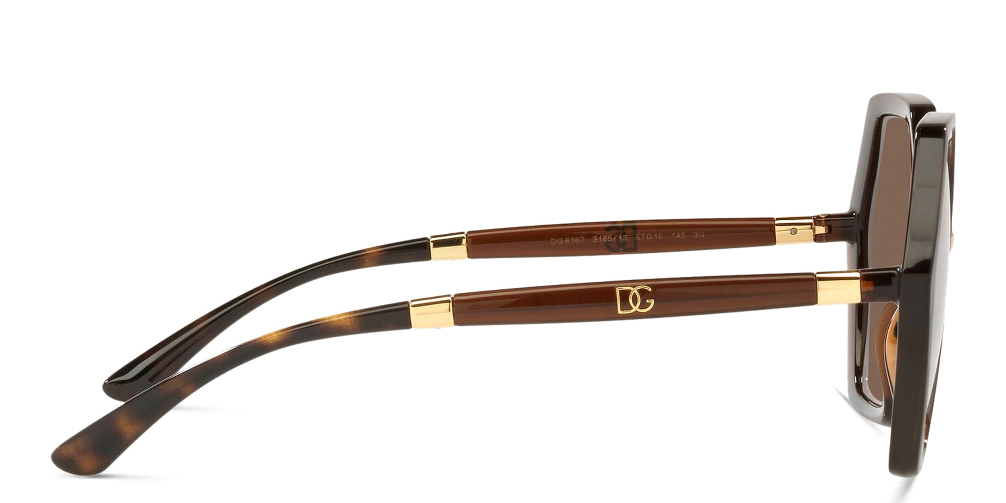 Shop Dolce & Gabbana Irregular Sunglasses in Havana online.