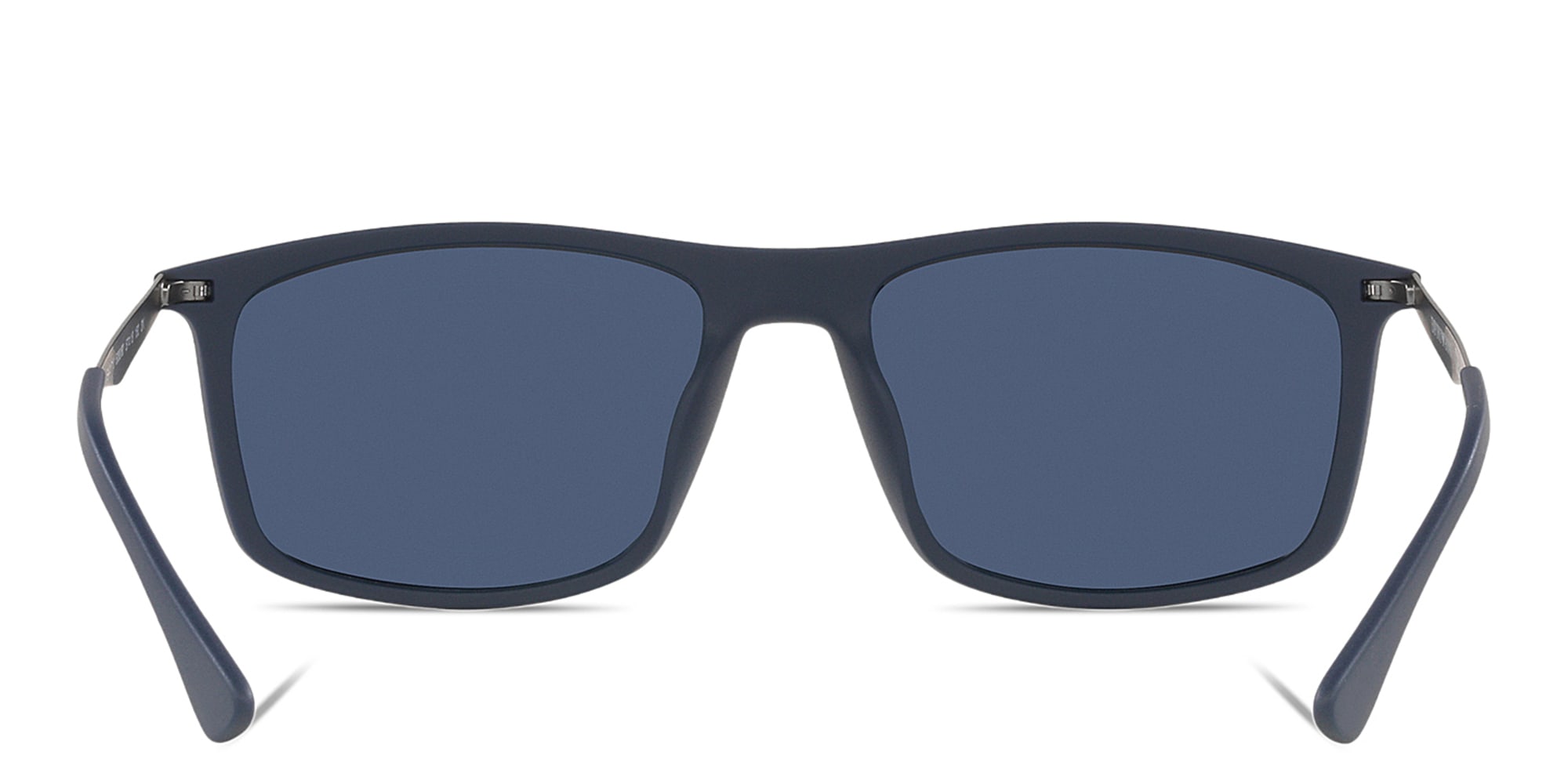 Shop Emporio Armani Rectangle Sunglasses in Matte Blue online.