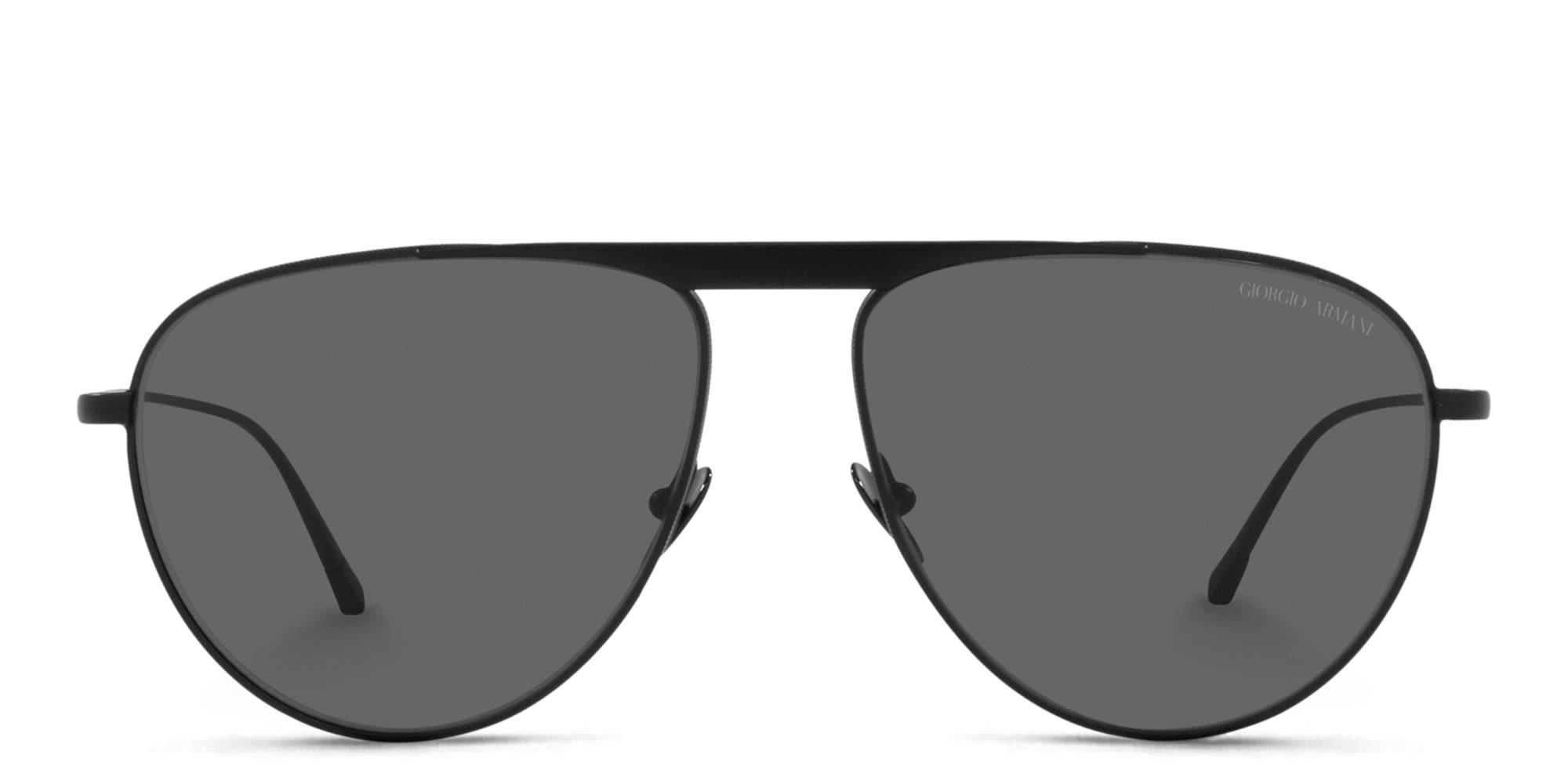Shop GIORGIO ARMANI Aviator Sunglasses in Matte Black online.