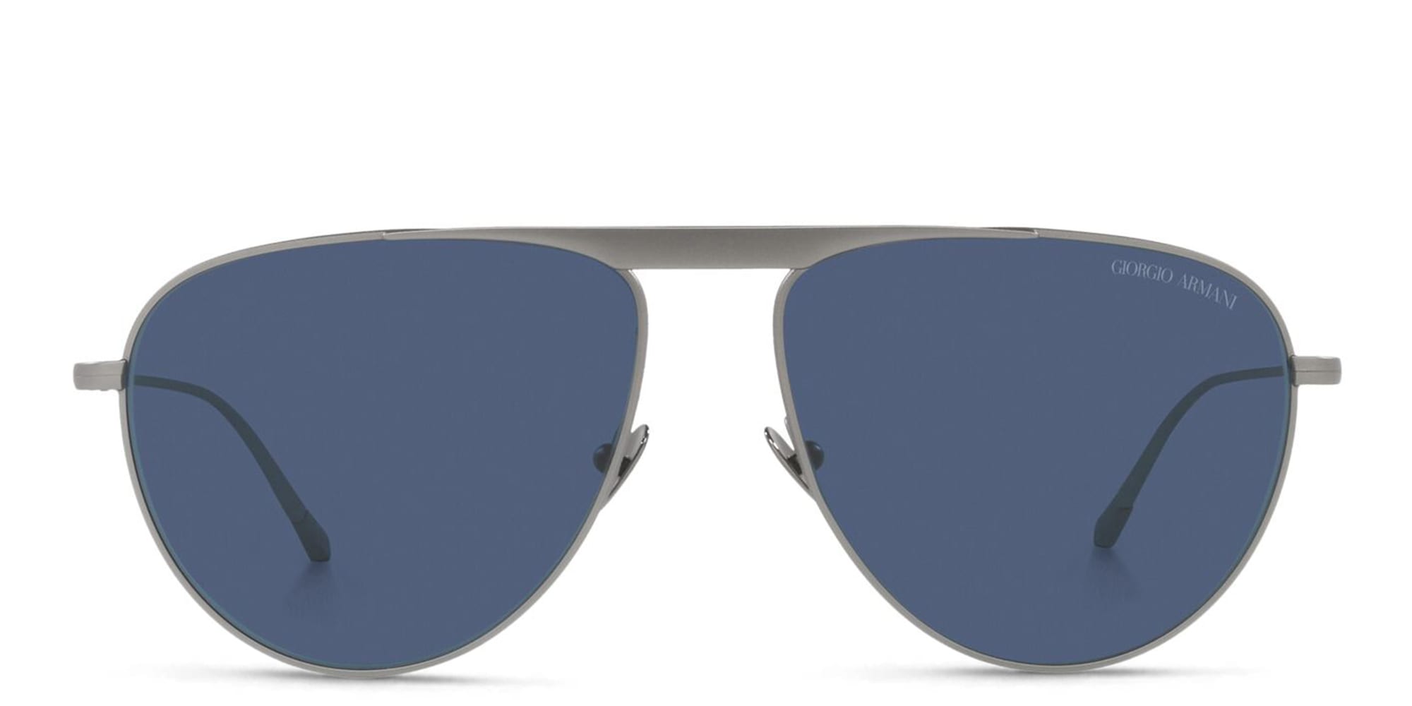 Shop GIORGIO ARMANI Aviator Sunglasses in Matte Gunmetal online.