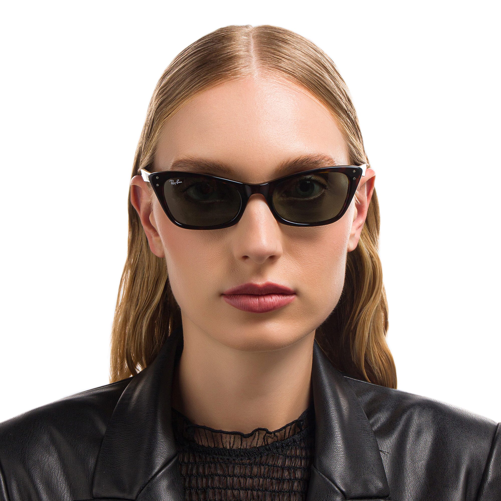 Shop Ray-Ban Lady Burbank Cat-Eye Sunglasses in Black online.