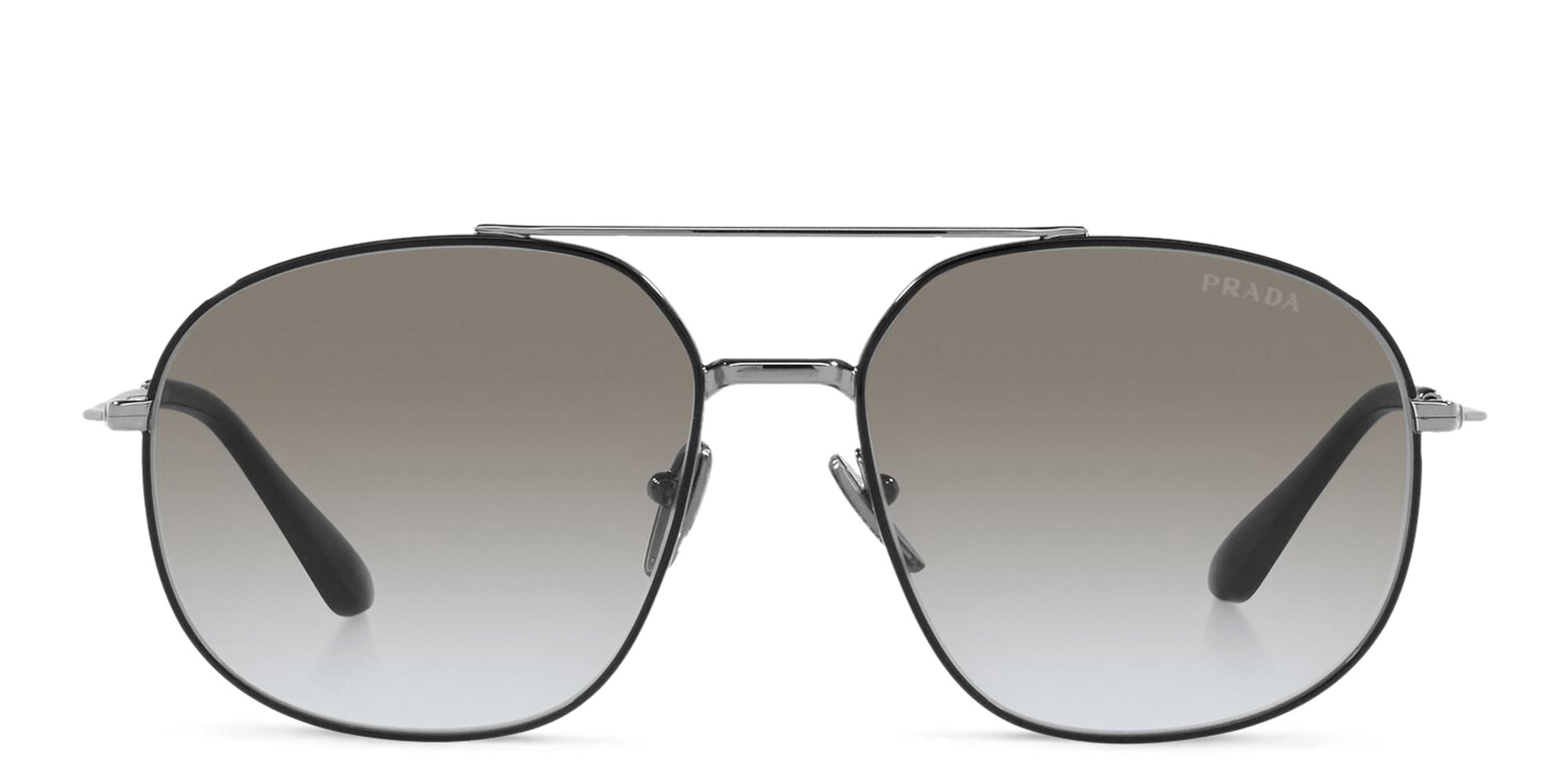 Shop PRADA Aviator Sunglasses in Black online.