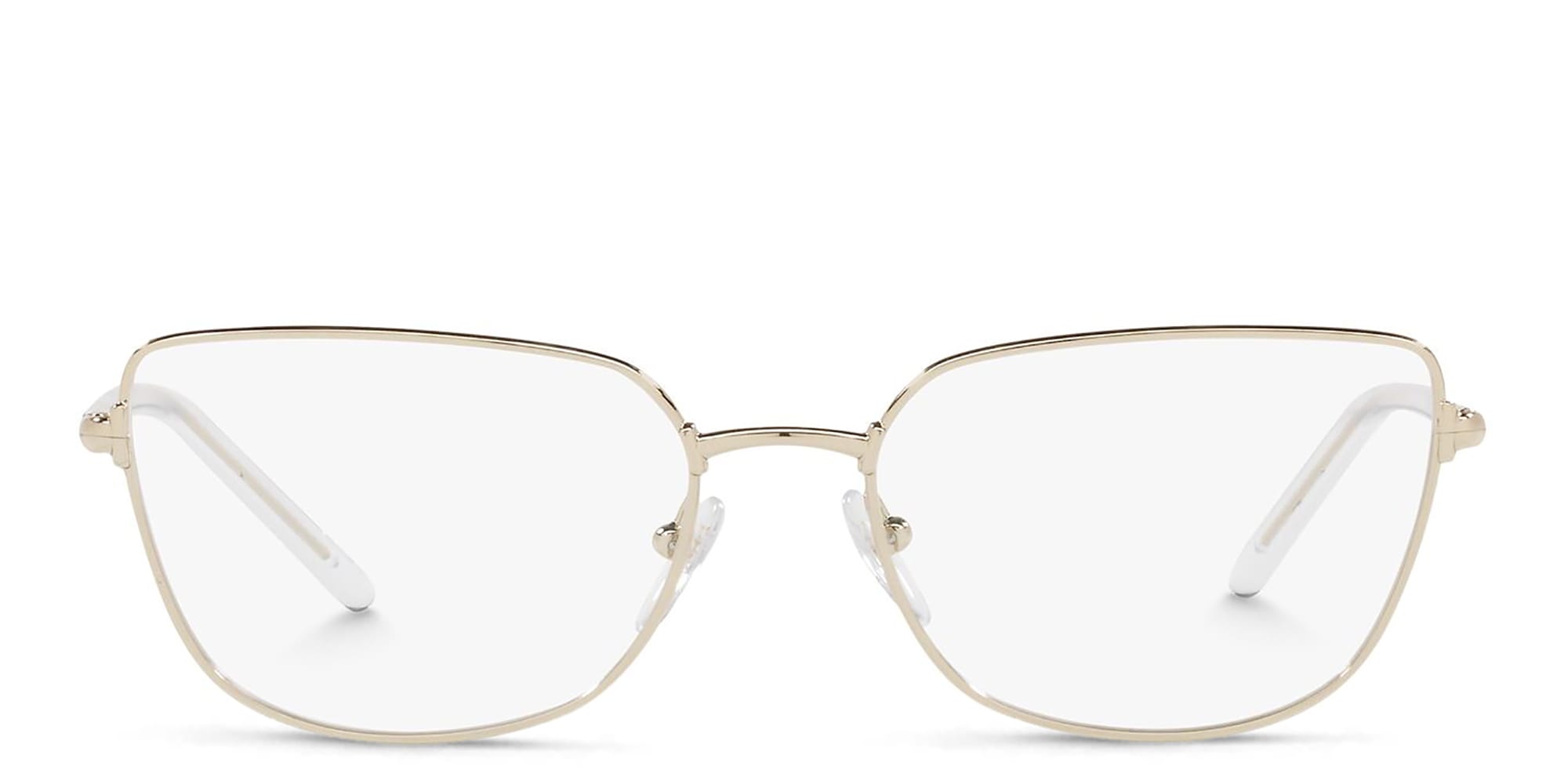 Shop PRADA Wide Cat Eye Eyeglasses in Pale Gold online.