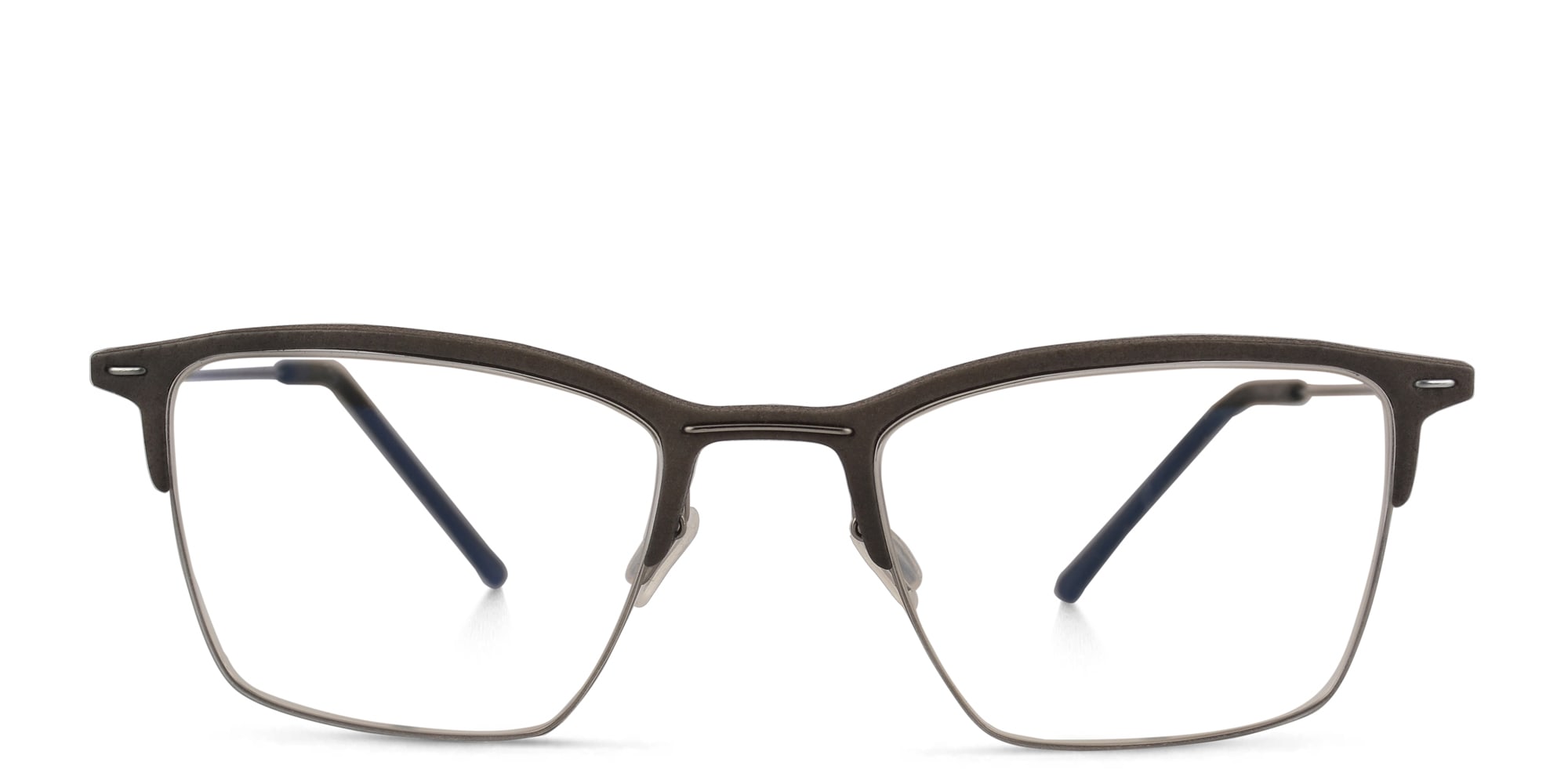 Shop MONOGRAM Half Rim Square Eyeglasses in Grey online.