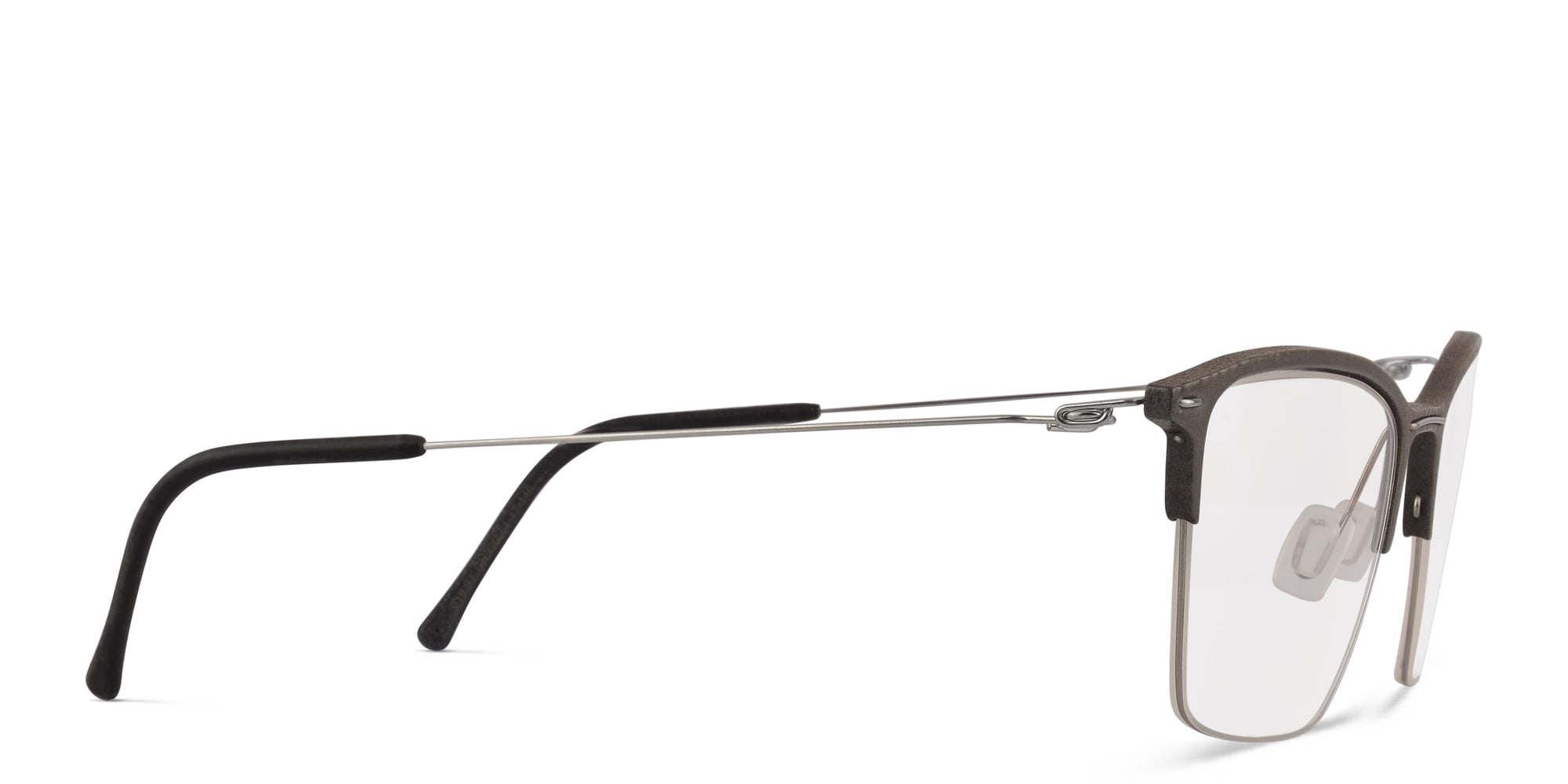 Shop MONOGRAM Half Rim Square Eyeglasses in Grey online.