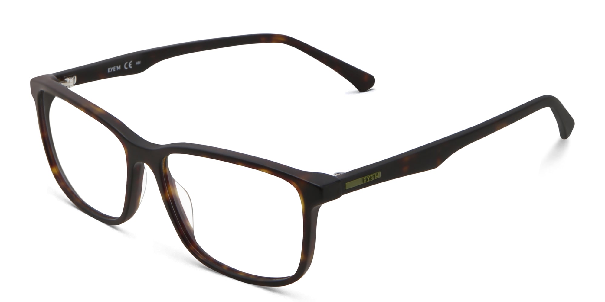 Shop EYE'M Wide Rectangle Eyeglasses in Havana online.