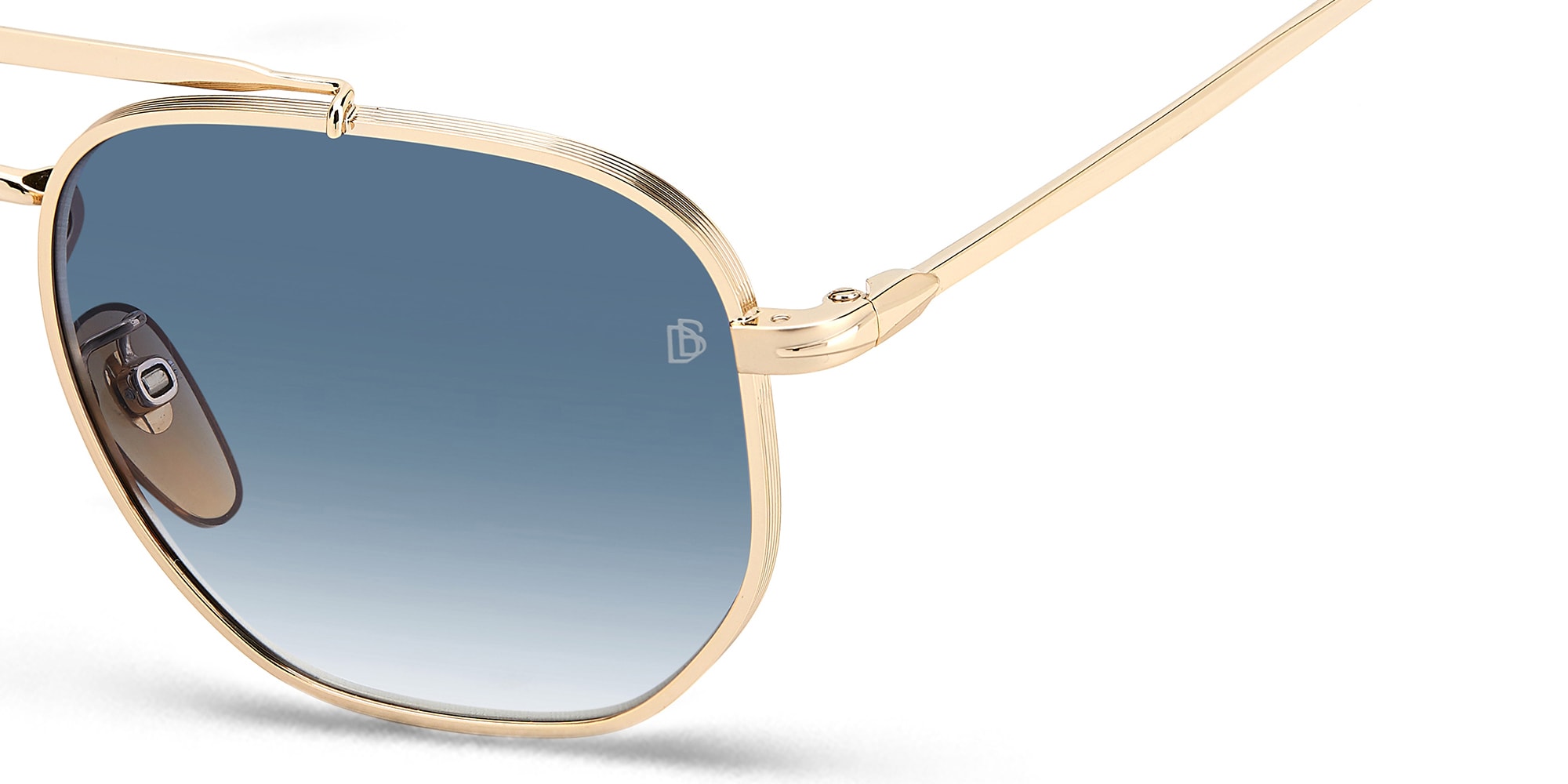 Shop DAVID BECKHAM Square Sunglasses in Gold Havana online.