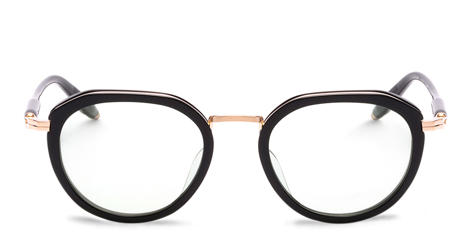 Shop AKONI Camera Unisex Round Eyeglasses in Black online.