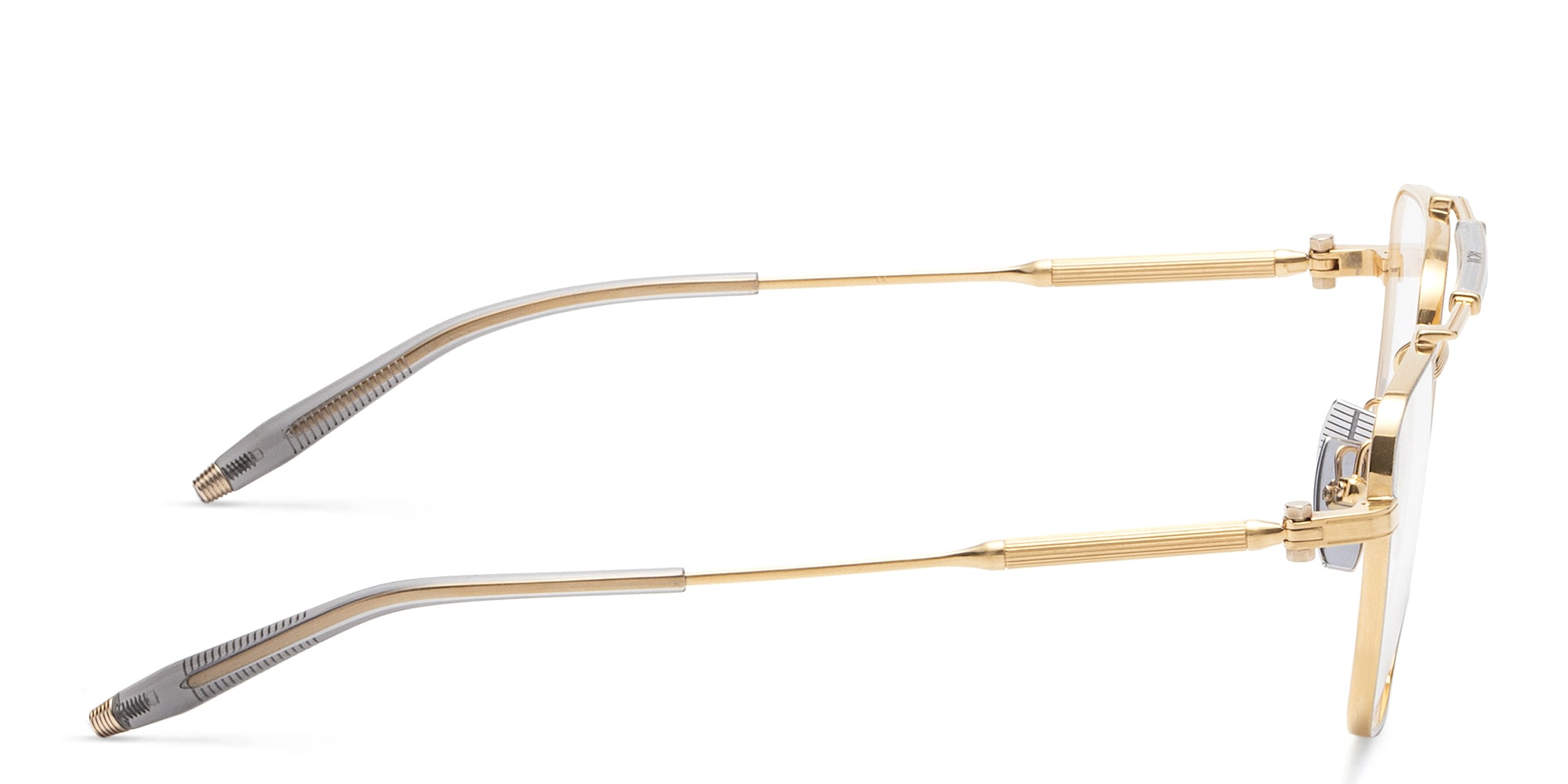 Shop AKONI Europa Unisex Square Eyeglasses in Gold online.