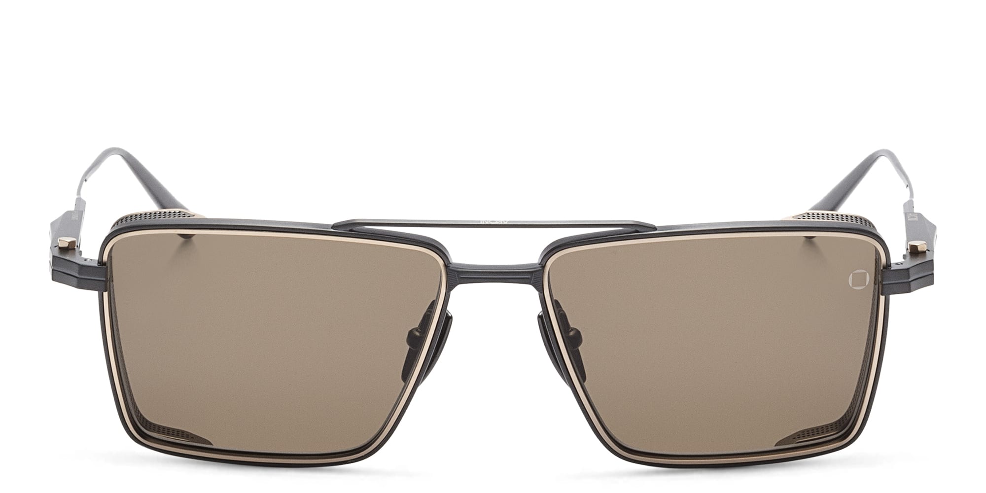 Shop AKONI Sprint-A Unisex Square Sunglasses in Gold online.