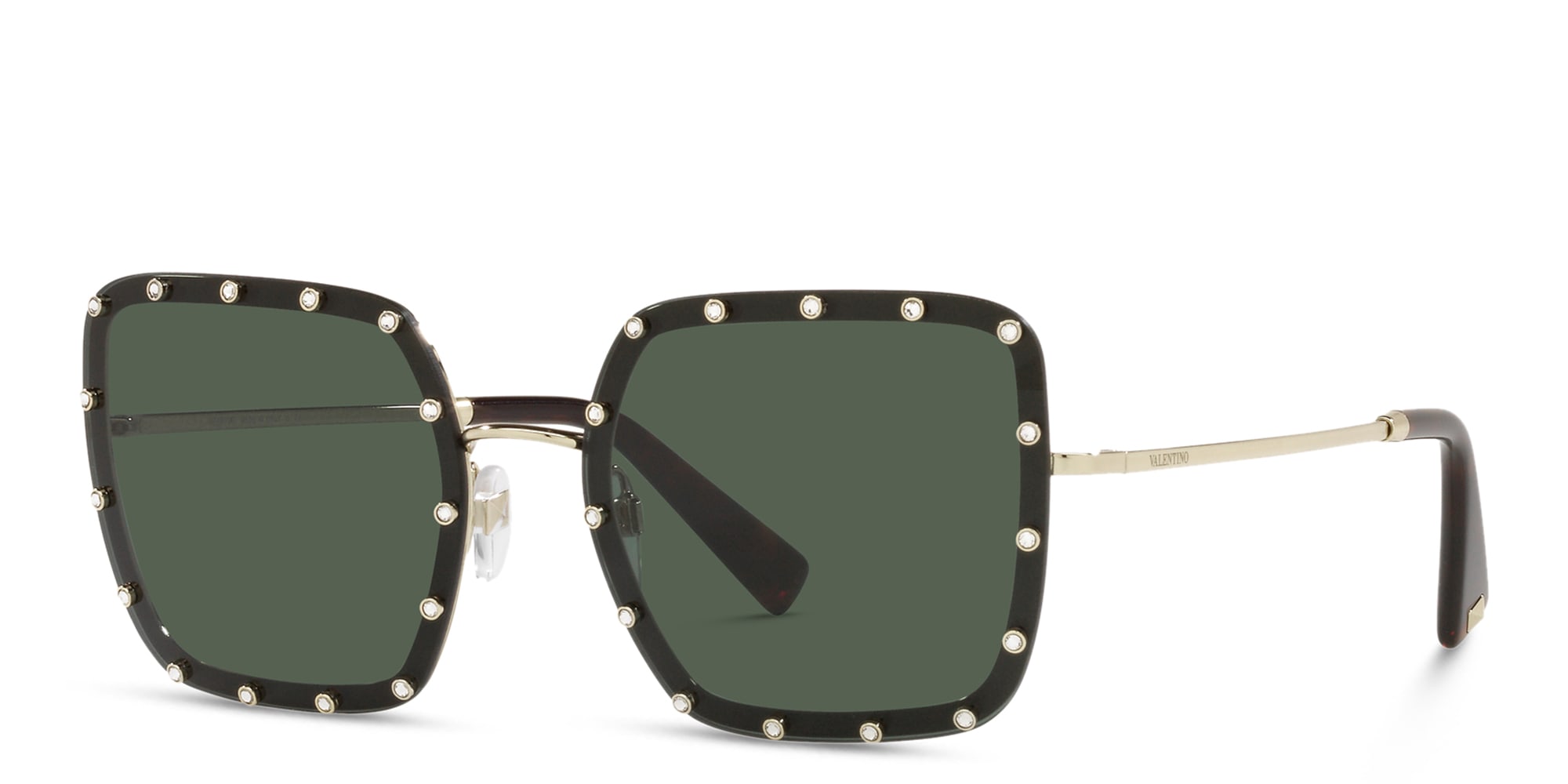 Shop VALENTINO Oversized Square Sunglasses in Black online.