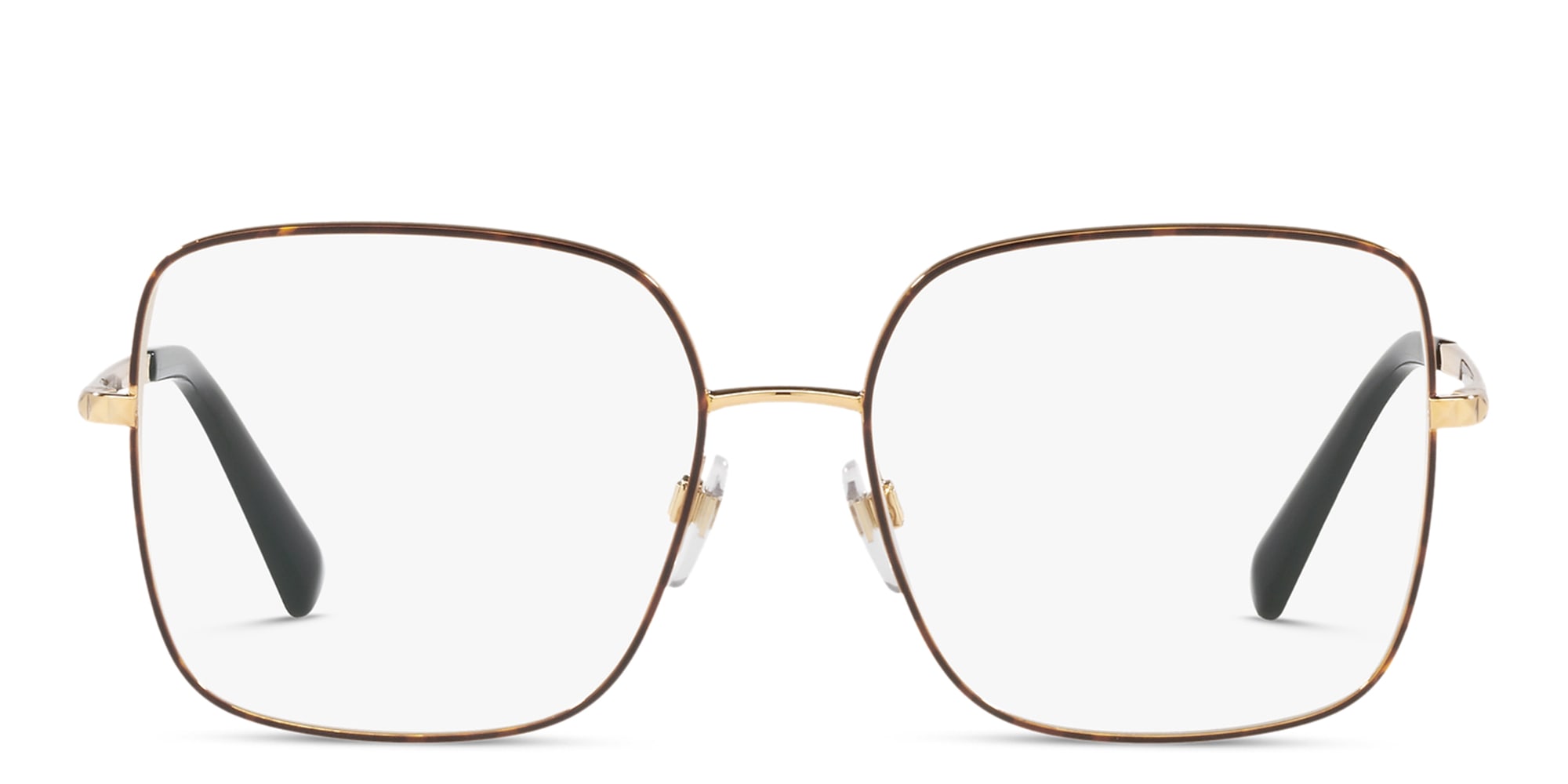 Shop VALENTINO Wide Square Eyeglasses in Havana online.