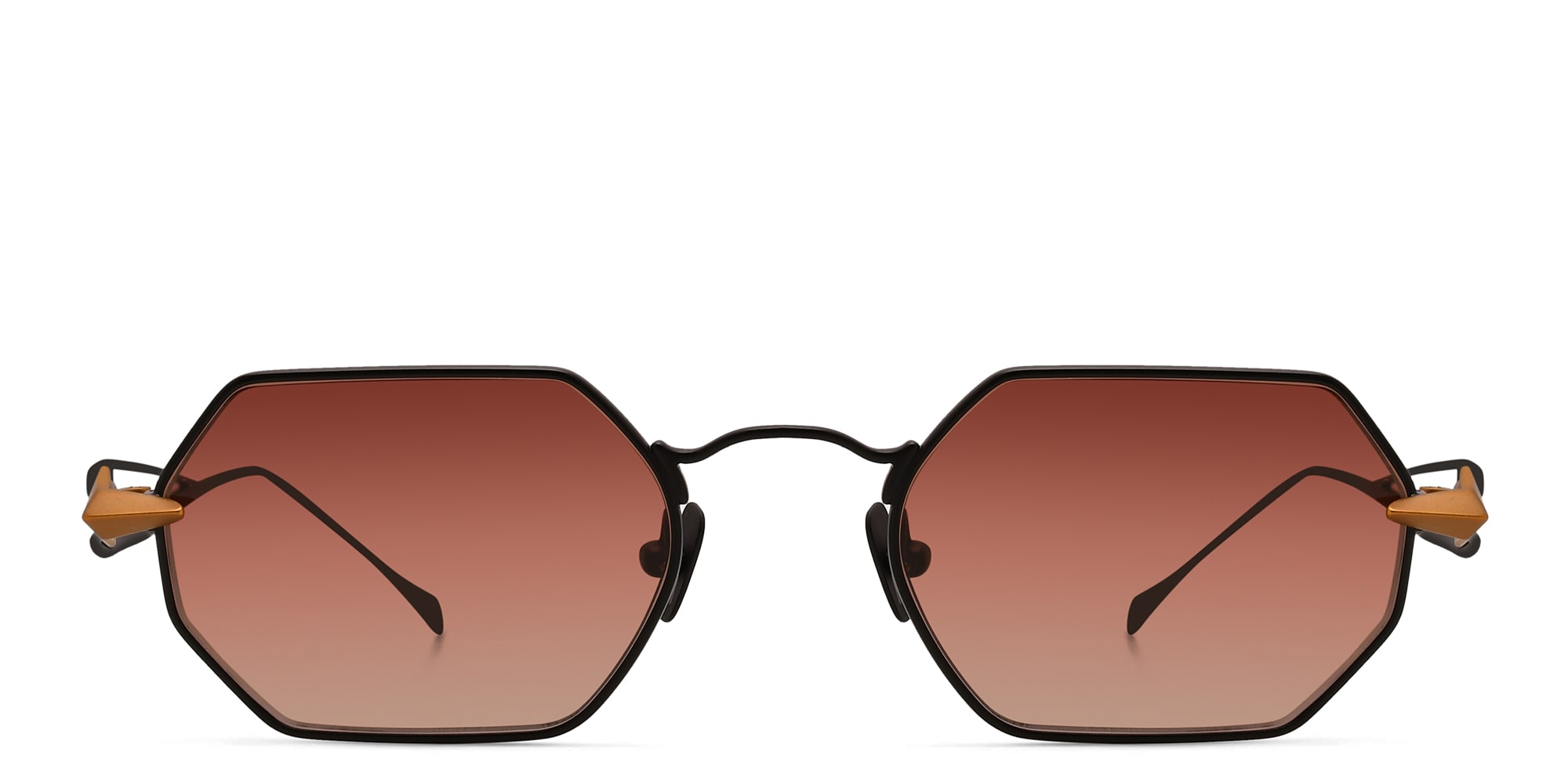 Shop SPILTMILK Hermes Unisex Irregular Sunglasses in Black online.