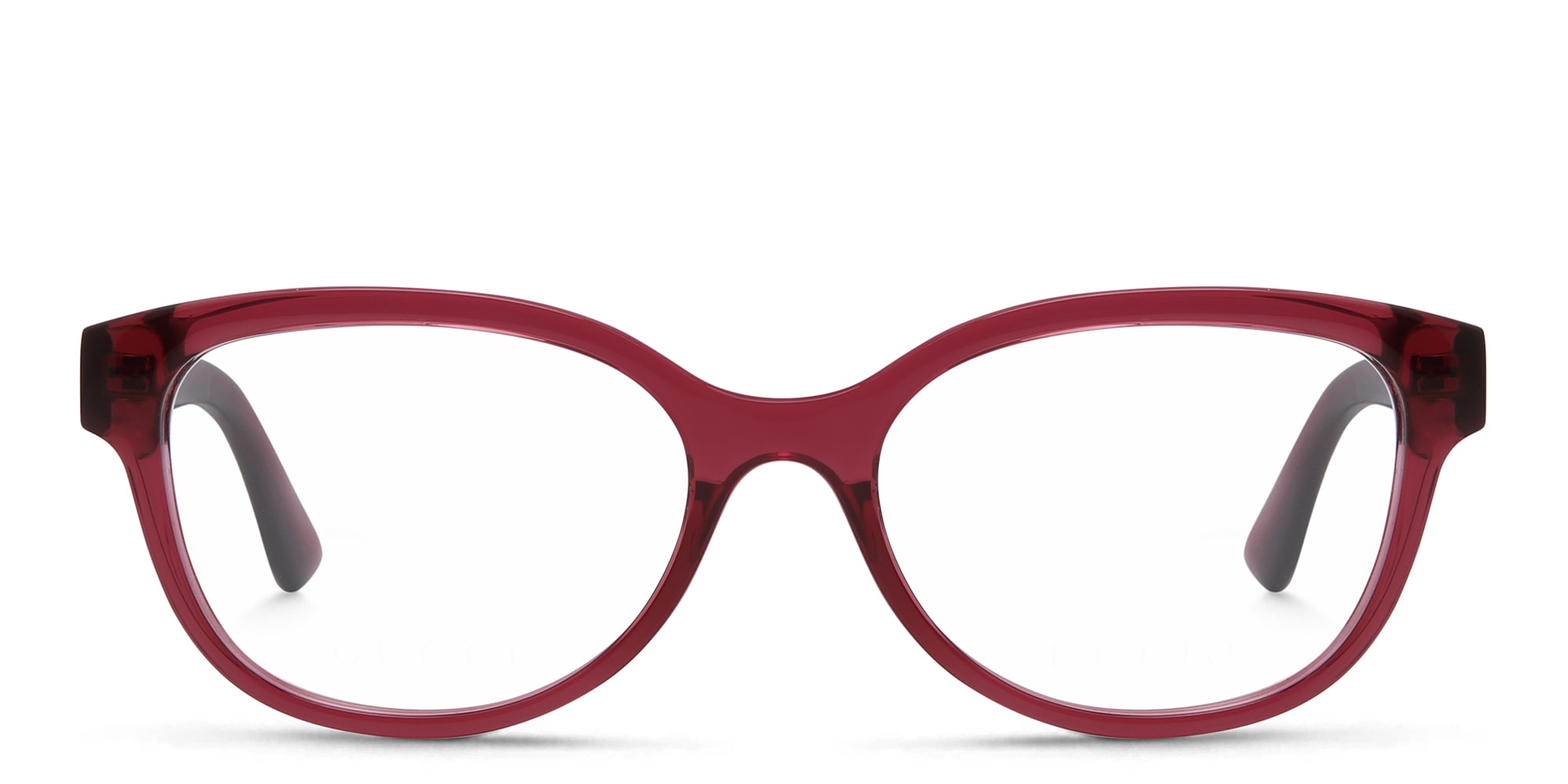 Shop GUCCI Square Eyeglasses in Red online.