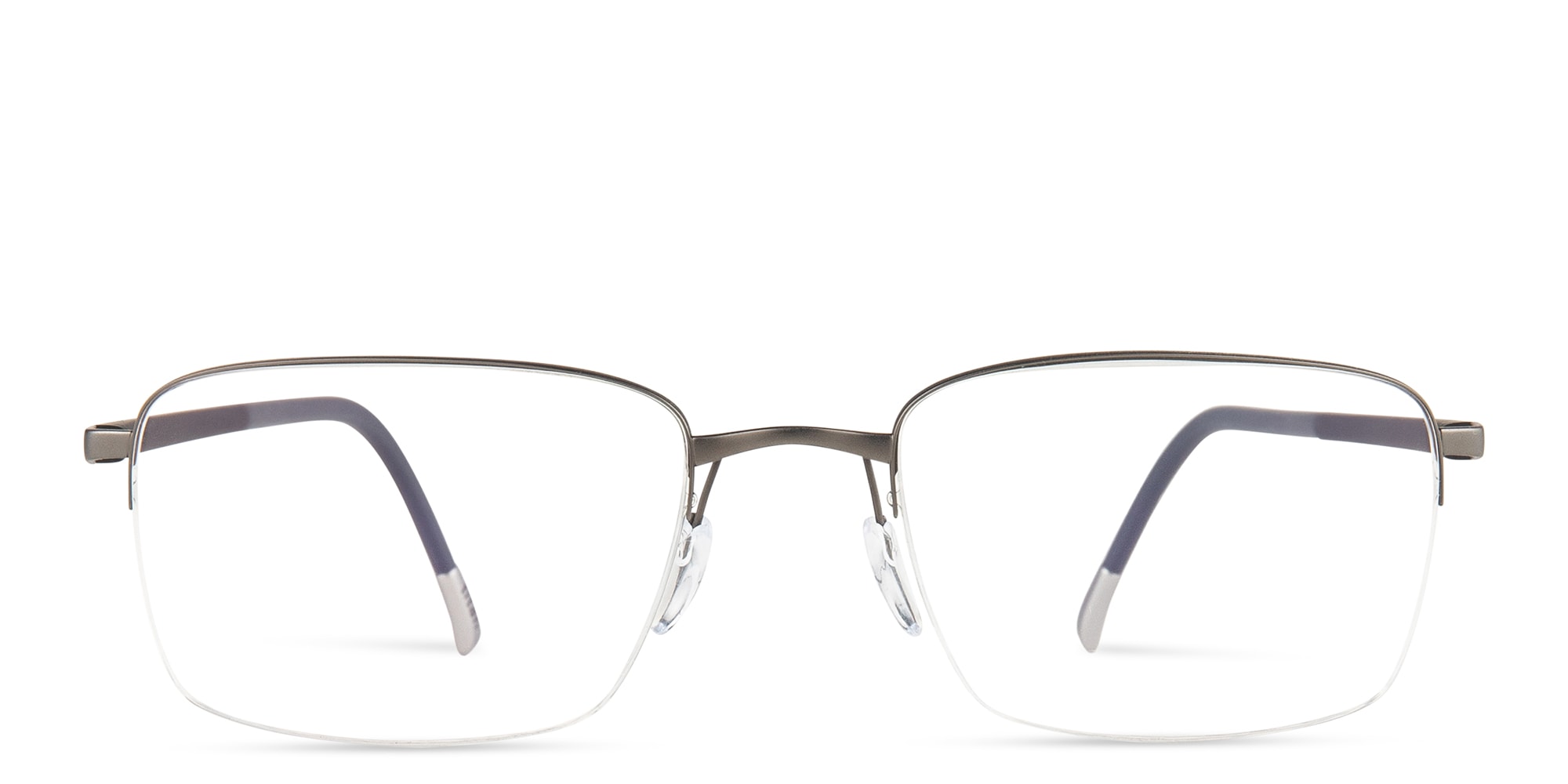 Shop Silhouette Half-Rim Square Eyeglasses in Gunmetal online.