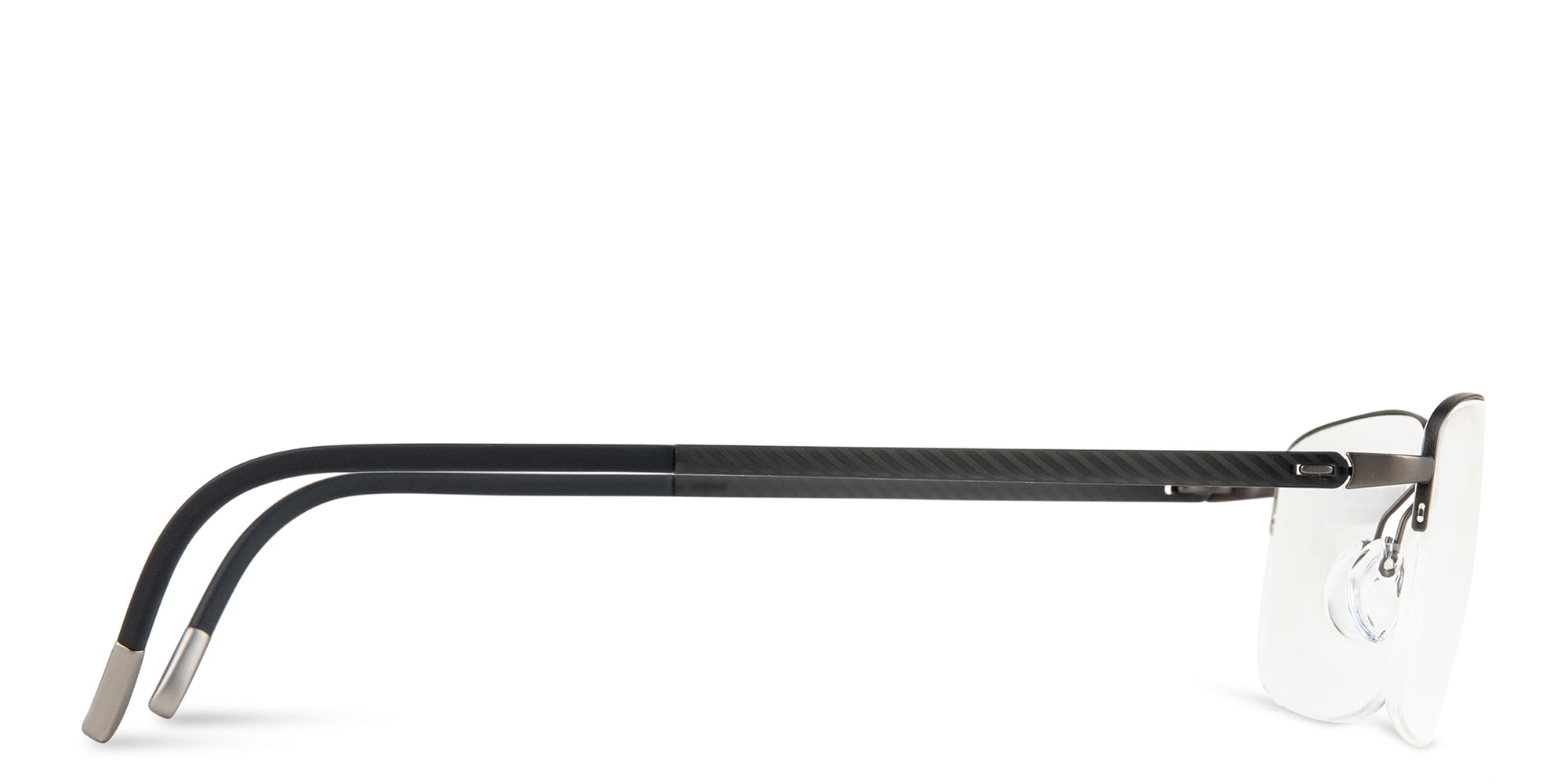 Shop Silhouette Half-Rim Square Eyeglasses in Gunmetal online.