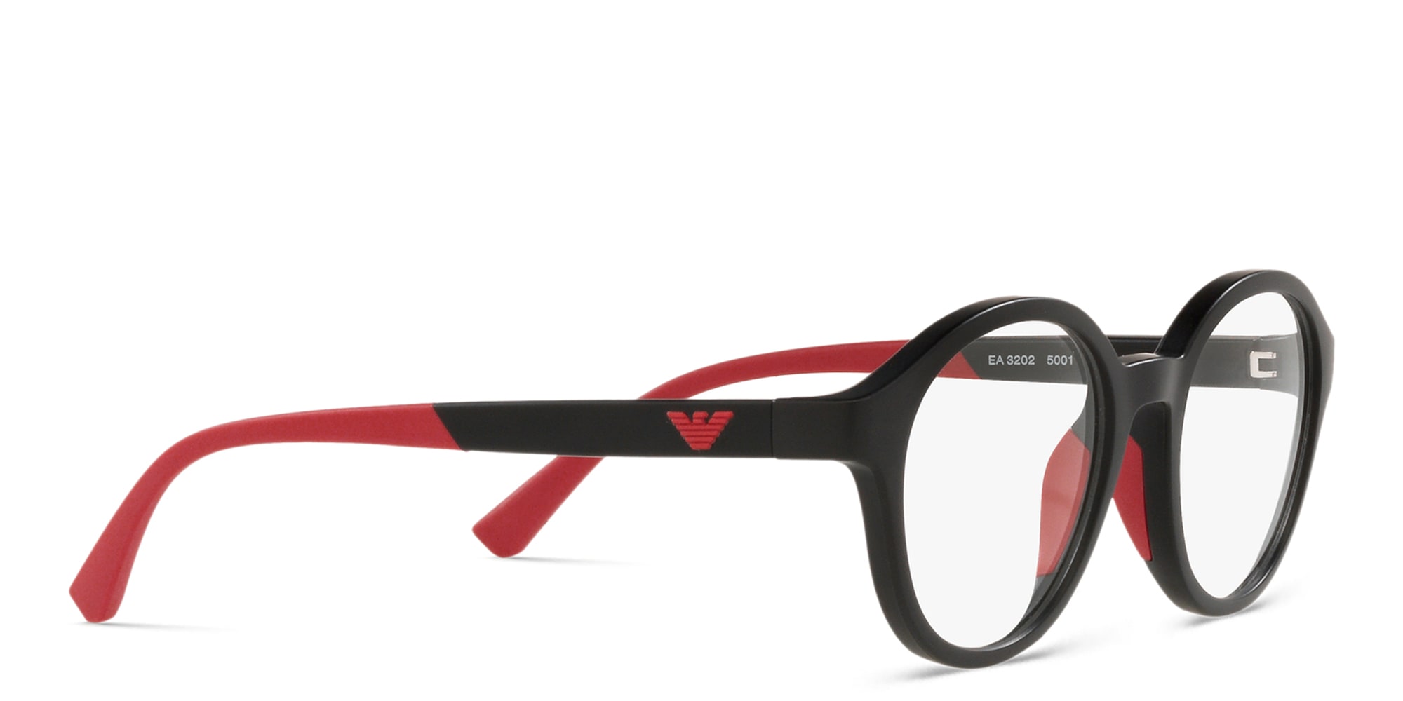 Shop Emporio Armani Kids Round Eyeglasses in Black online.