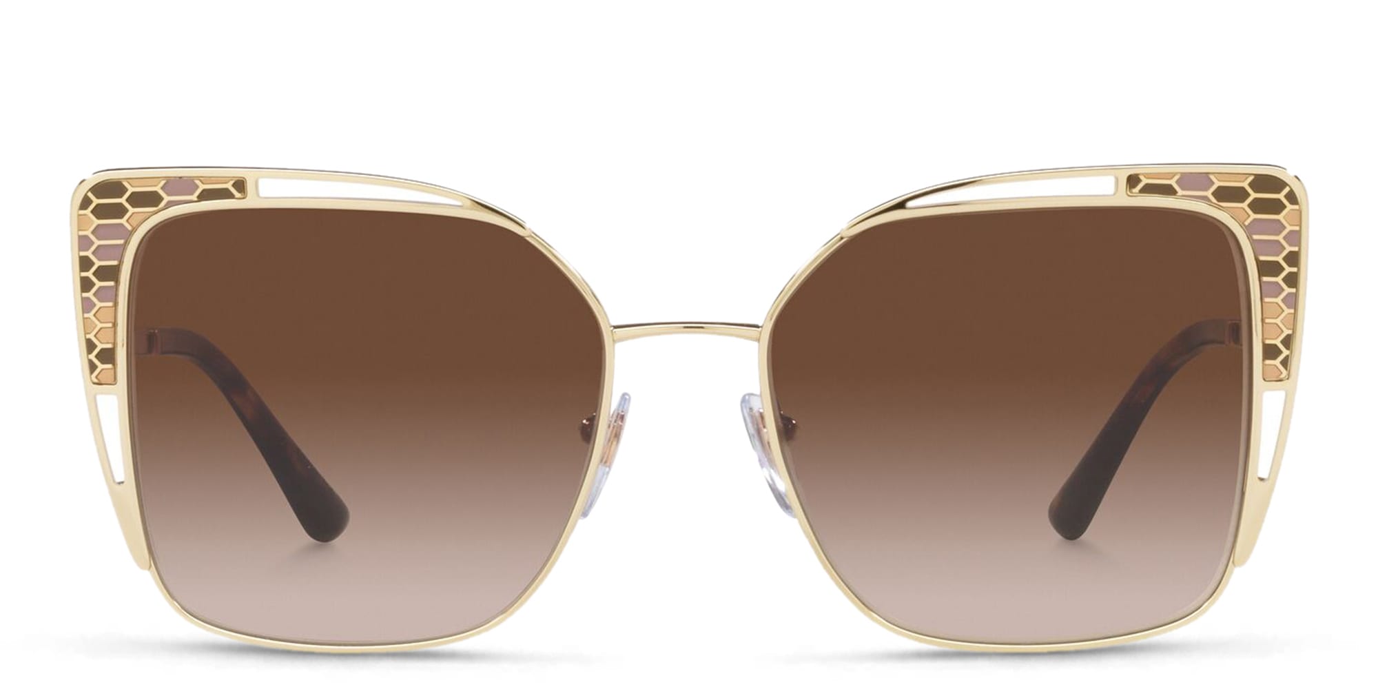 Shop BVLGARI Butterfly Sunglasses in Pale Gold online.