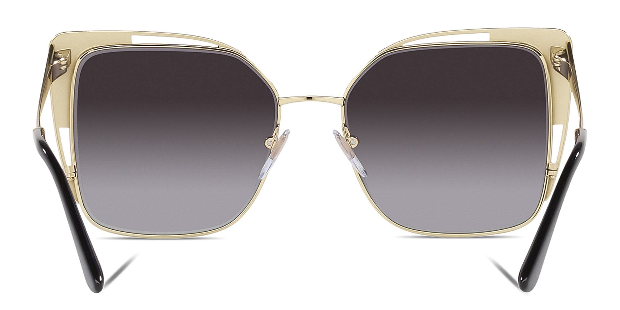 Shop BVLGARI Oversized Butterfly Sunglasses in Pale Gold/Black online.