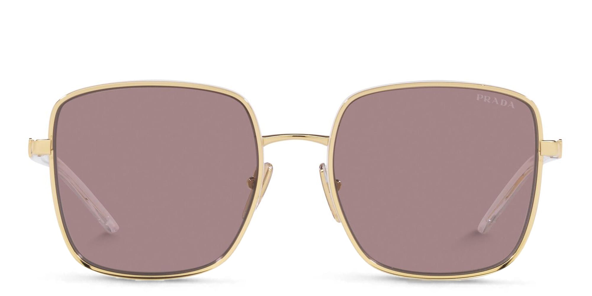 Shop PRADA Oversized Square Sunglasses in Pale Gold online.