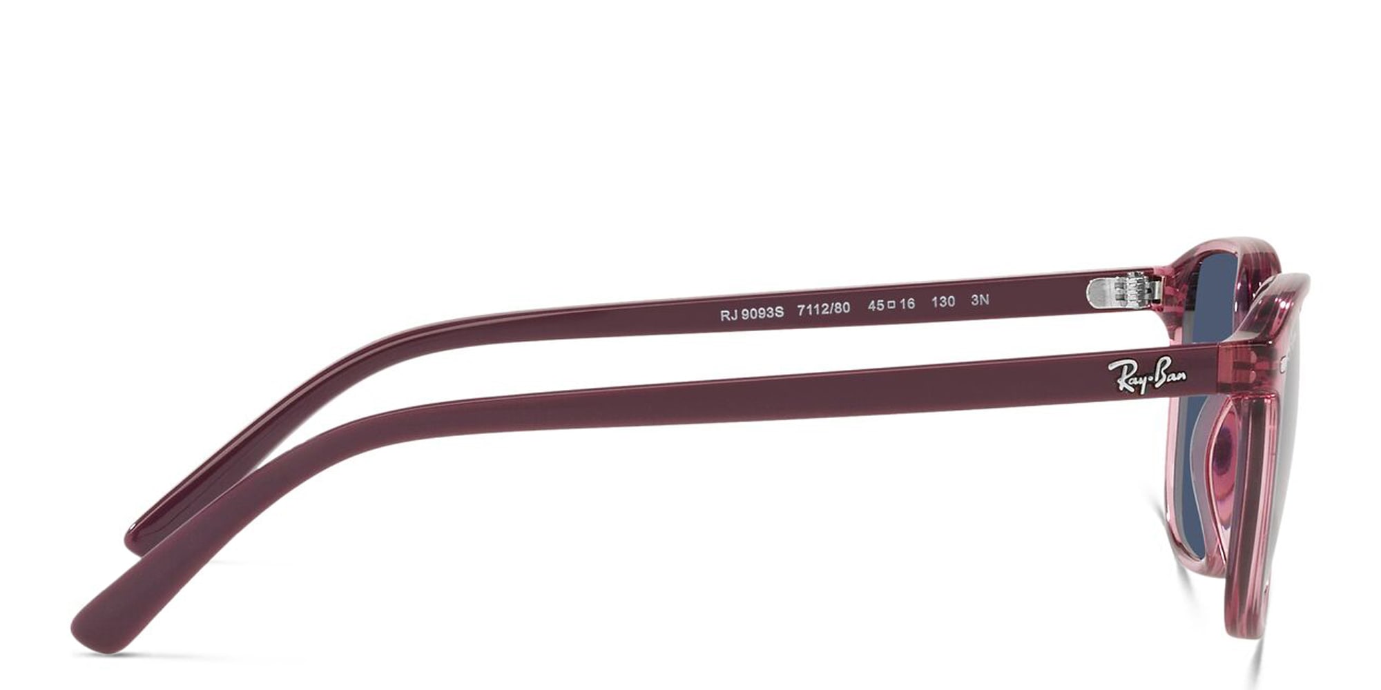 Shop Ray-Ban Junior Leonard Kids Square Sunglasses in Transparent Pink online.