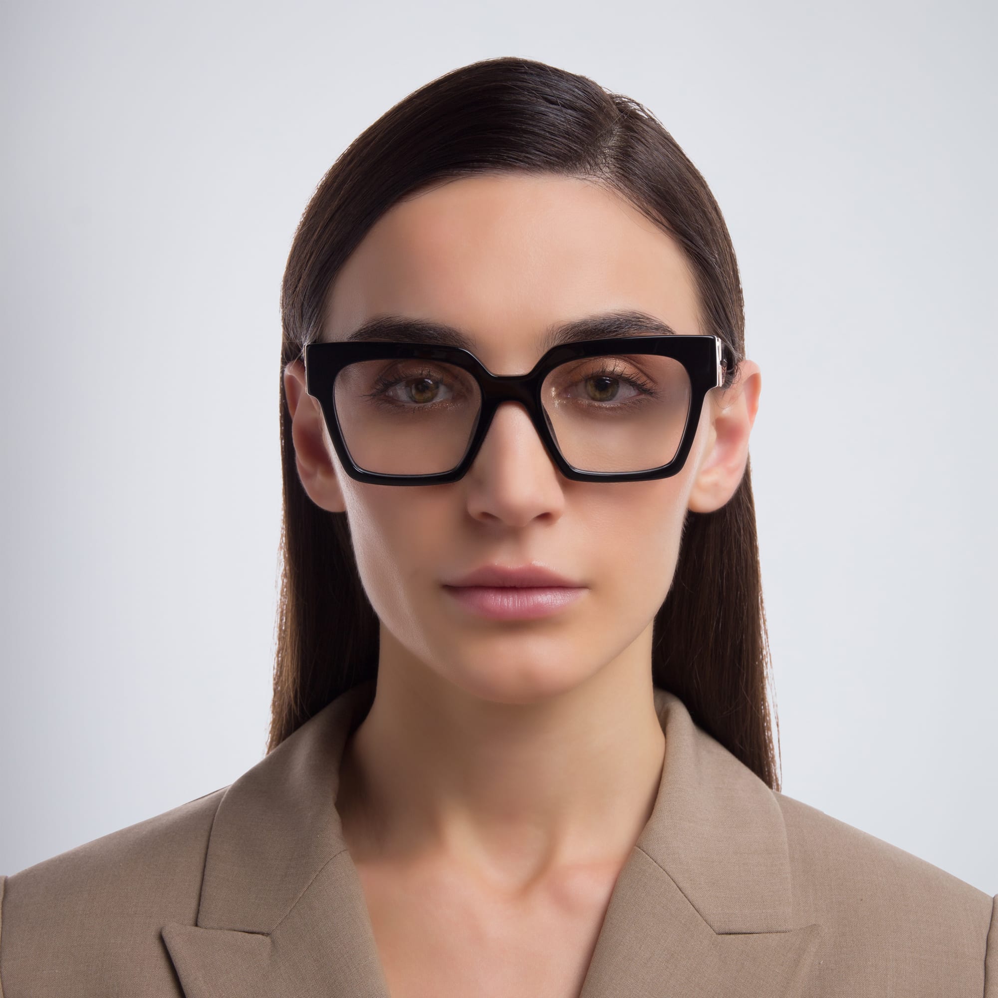 Shop MIU MIU Square Eyeglasses in Black online.