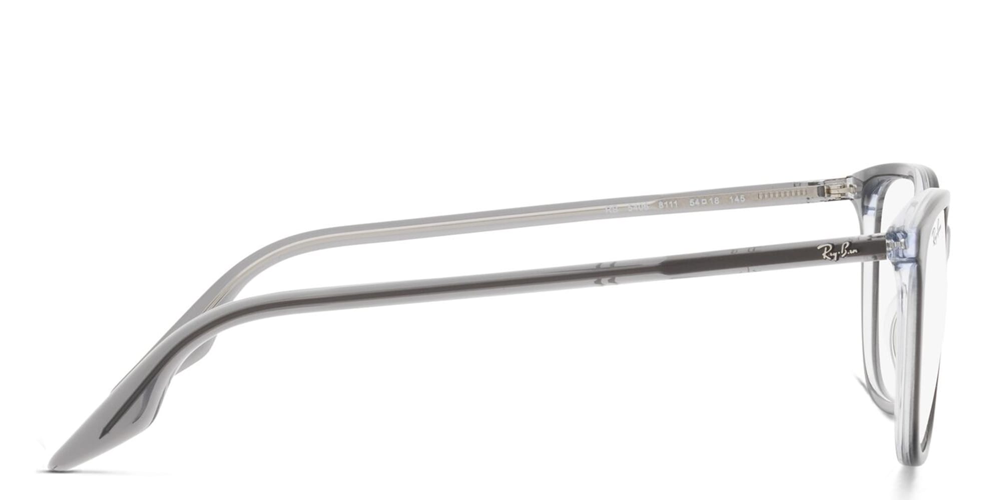 Shop Ray-Ban Unisex Square Eyeglasses in Grey On Transparent online.