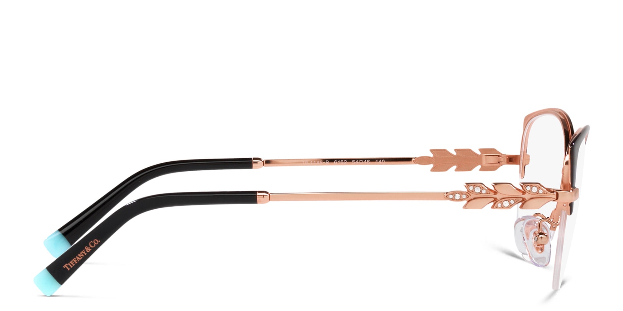 Shop TIFFANY Half-Rim Cat-Eye Eyeglasses in Black On Rubedo online.