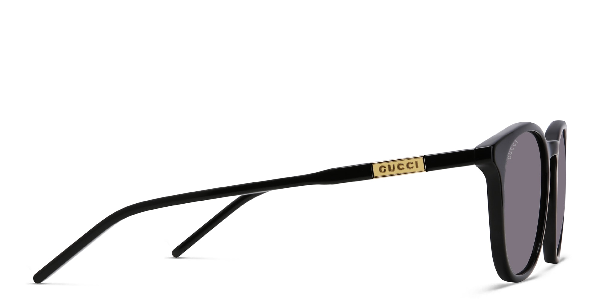 Shop GUCCI Round Sunglasses in Black online.
