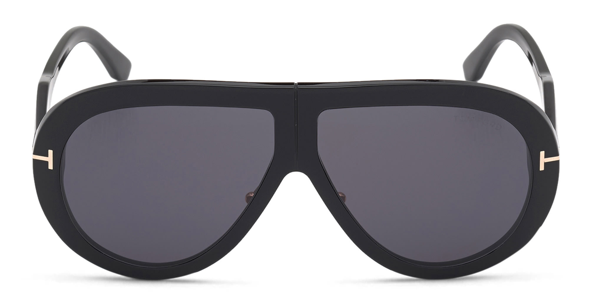 Shop TOM FORD Aviator Sunglasses in Shiny Black online.