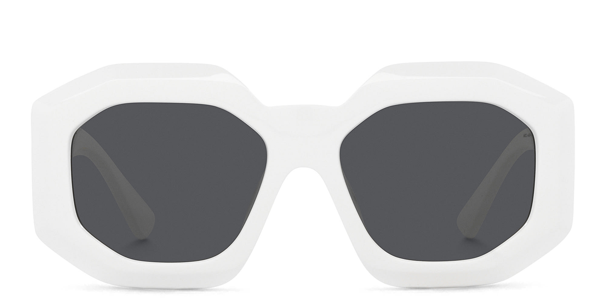 Shop VERSACE Irregular Sunglasses in White online.