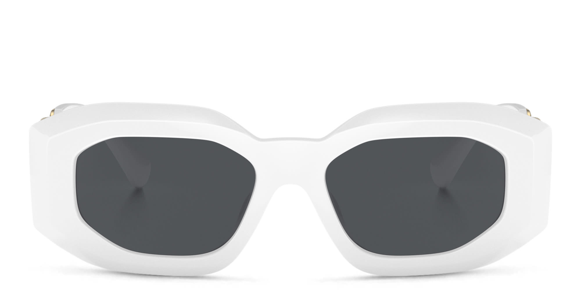 Shop VERSACE Irregular Sunglasses in White online.