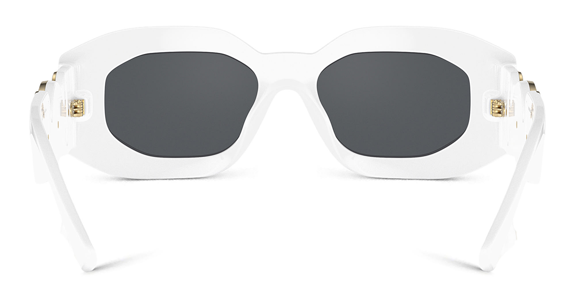 Shop VERSACE Irregular Sunglasses in White online.