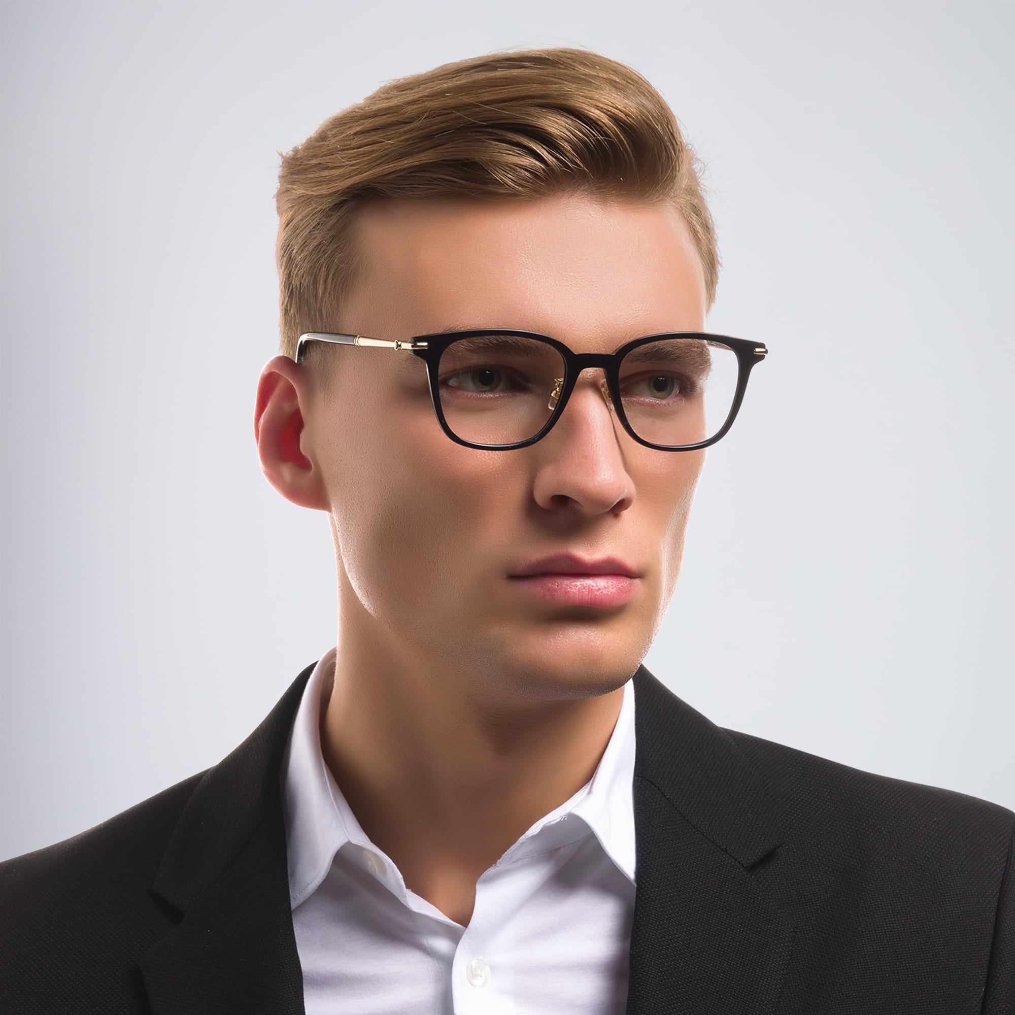 تسوق نظارات طبية مربّعة مونت بلانك بلون أسود أونلاين.