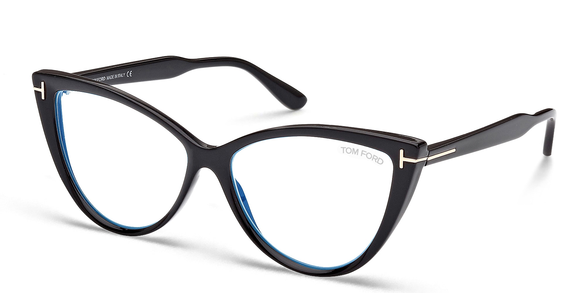 Shop TOM FORD Cat-Eye Eyeglasses in Shiny Black online.