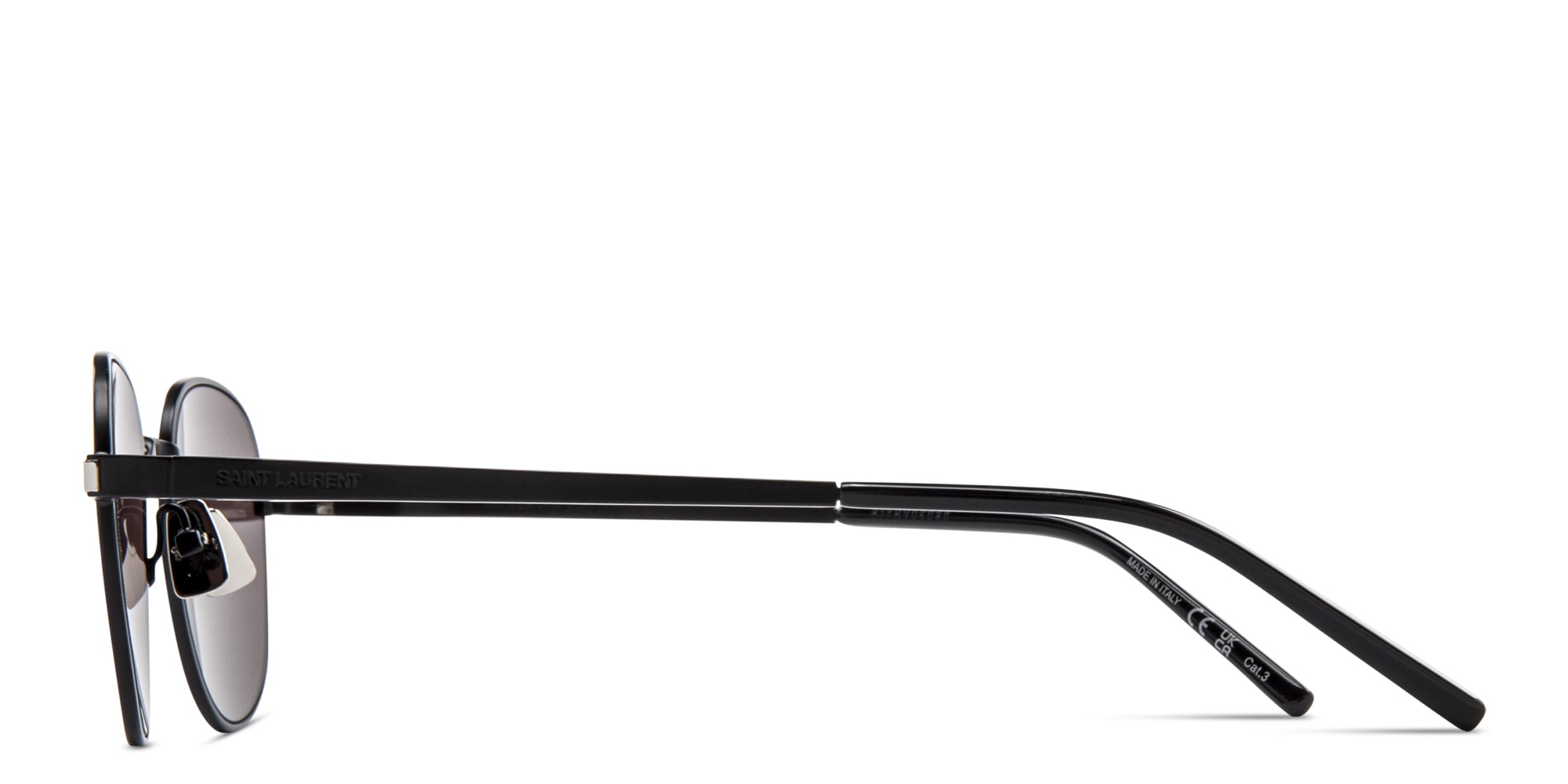 Shop SAINT LAURENT Unisex Round Sunglasses in Black online.
