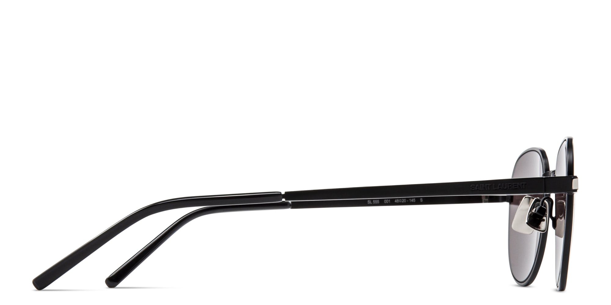Shop SAINT LAURENT Unisex Round Sunglasses in Black online.