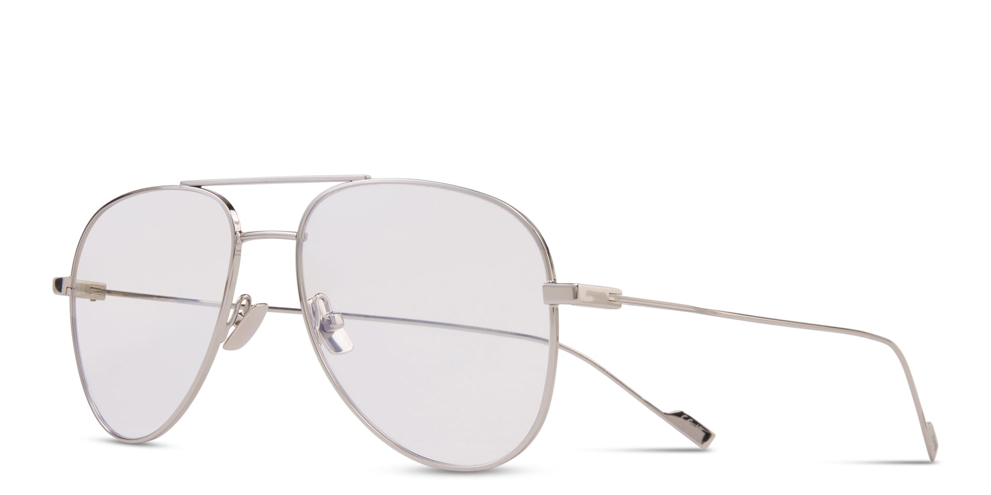 Shop SAINT LAURENT Aviator Eyeglasses in Silver online.