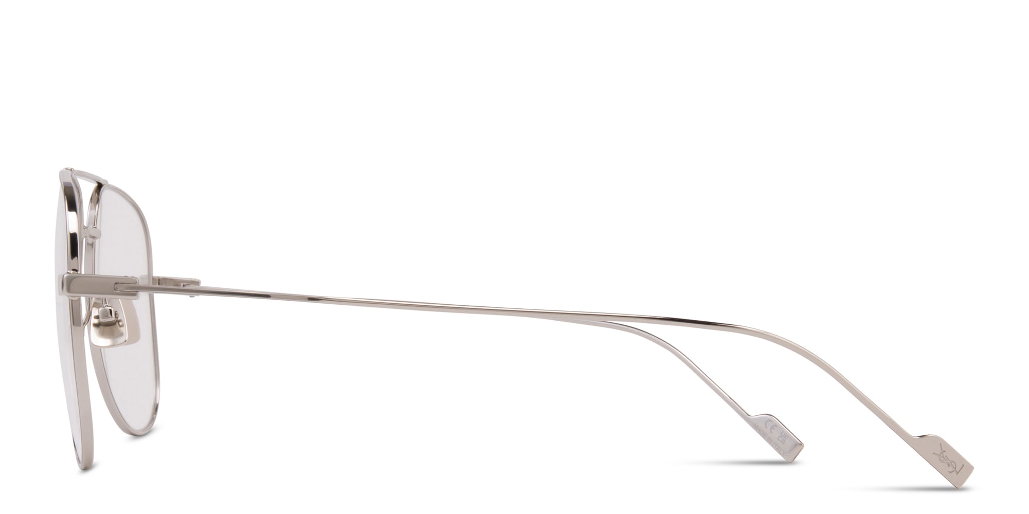 Shop SAINT LAURENT Aviator Eyeglasses in Silver online.