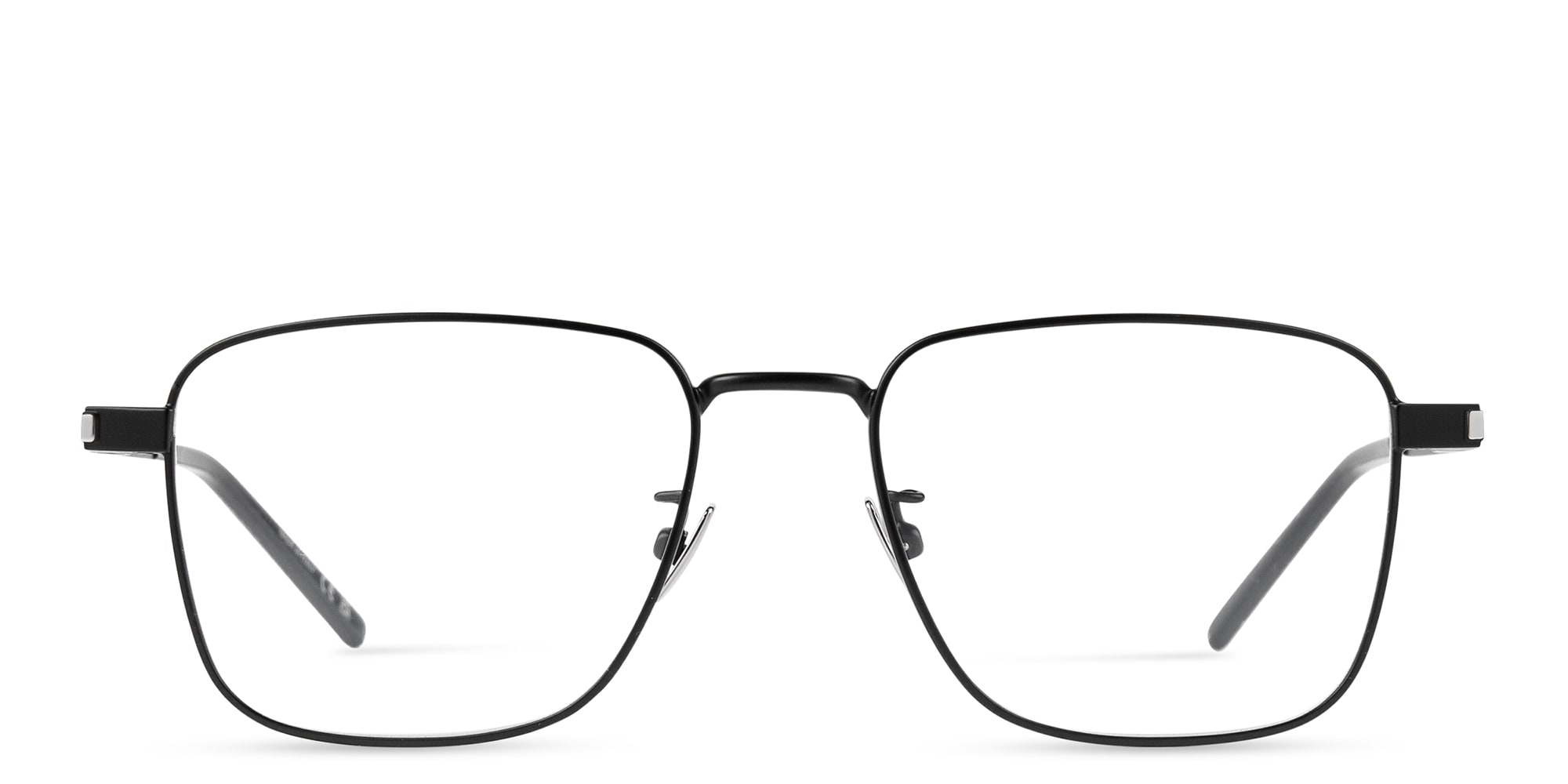 Shop SAINT LAURENT Square Eyeglasses in Black online.