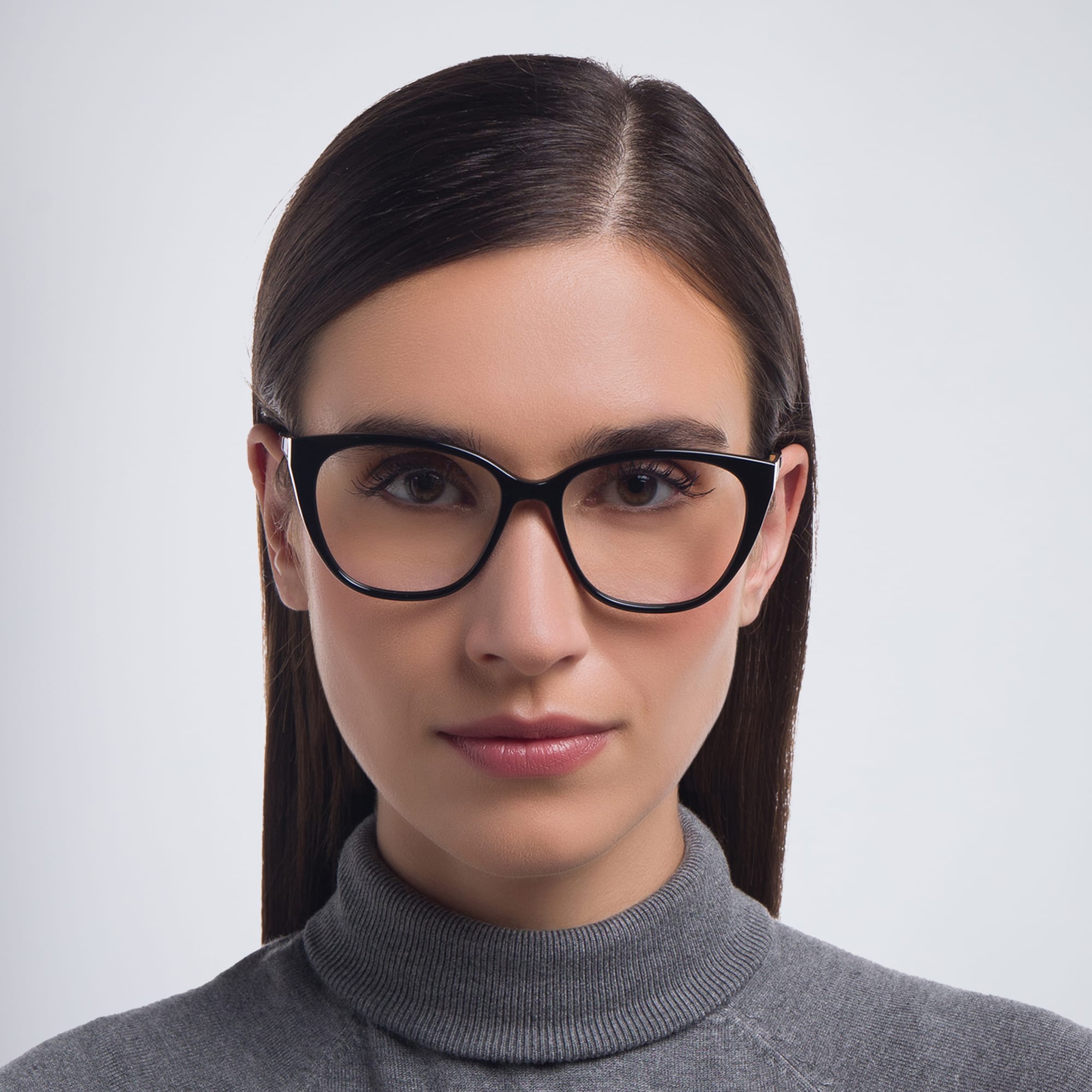 Shop SAINT LAURENT Cat-Eye Eyeglasses in Black online.