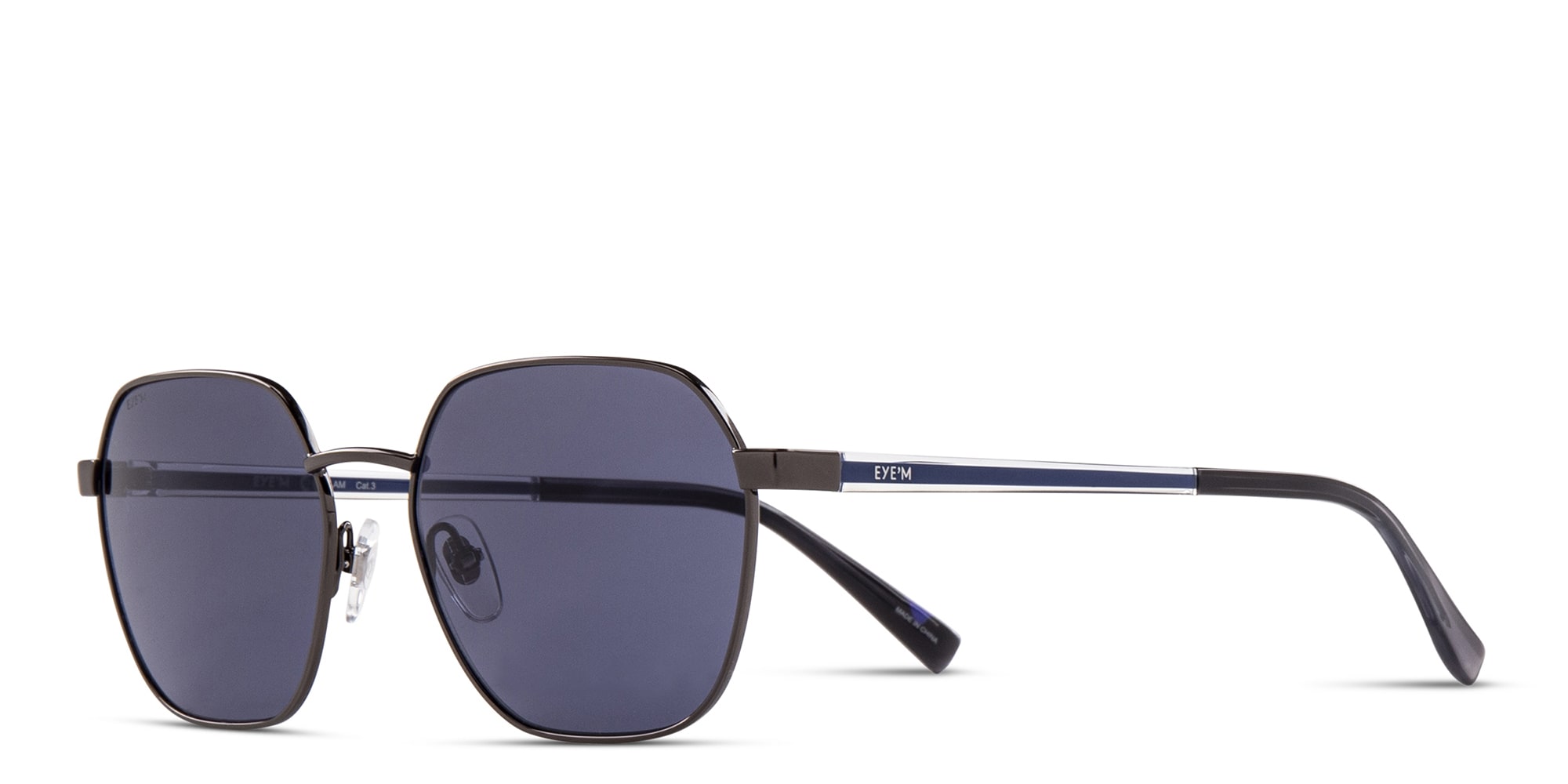 Shop EYE'M Irregular Sunglasses in Silver online.