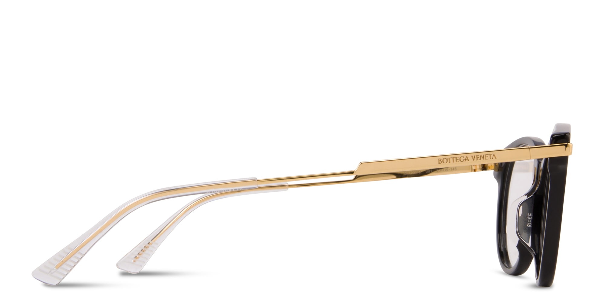 Shop BOTTEGA VENETA Square Eyeglasses in Black online.