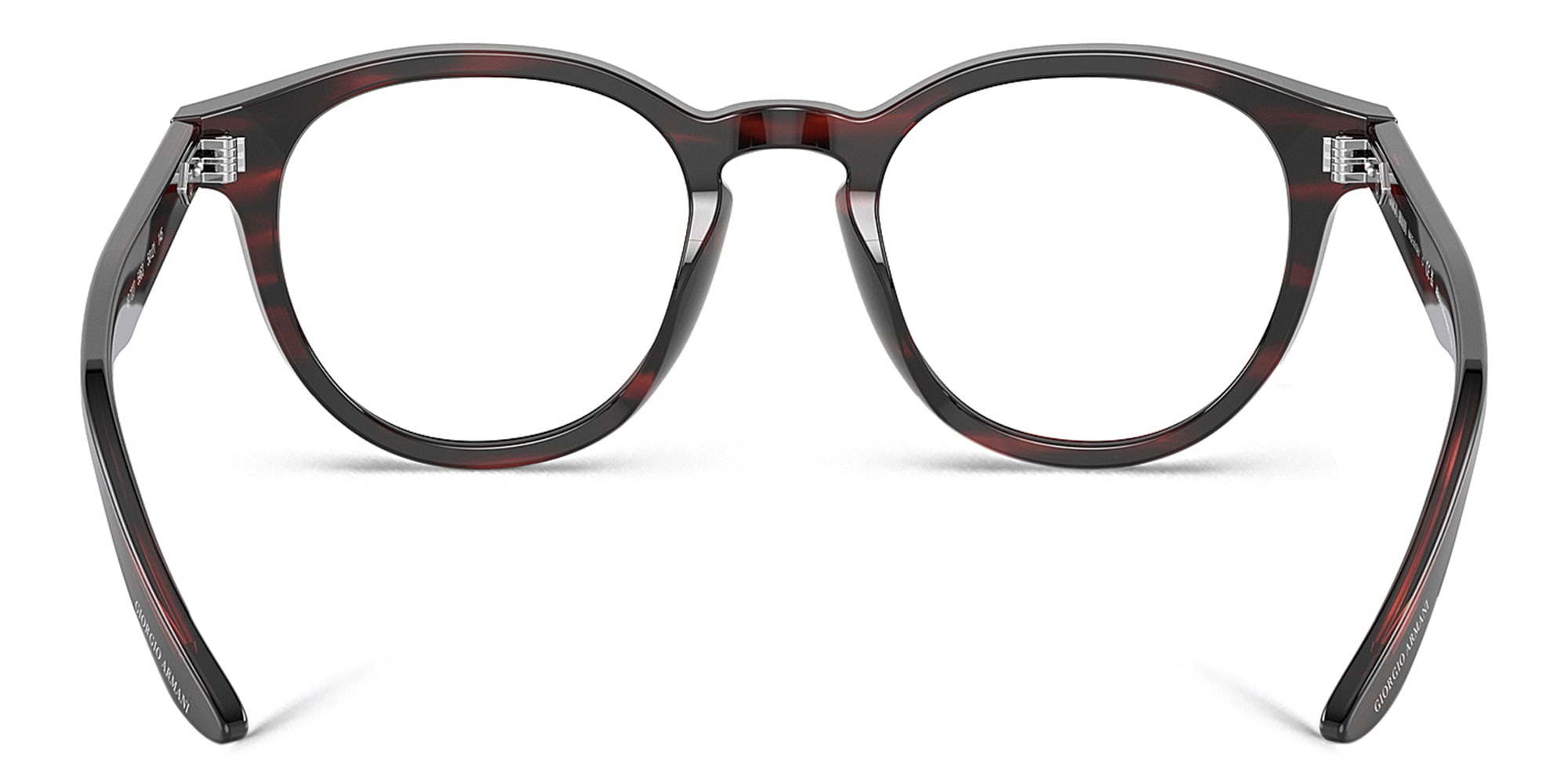 Shop GIORGIO ARMANI Panthos Eyeglasses in Striped Brown online.