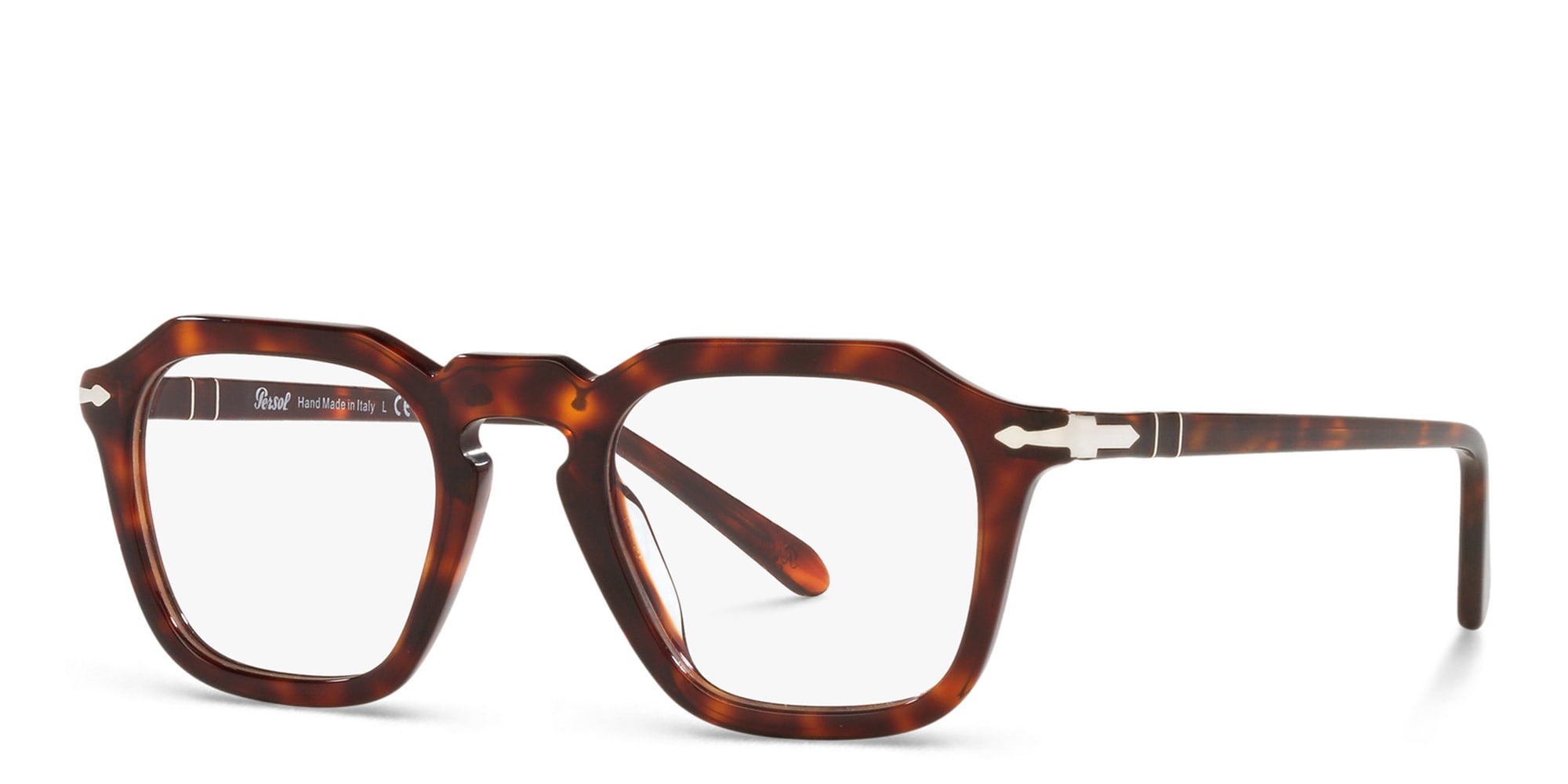 Shop PERSOL Unisex Square Eyeglasses in Havana online.