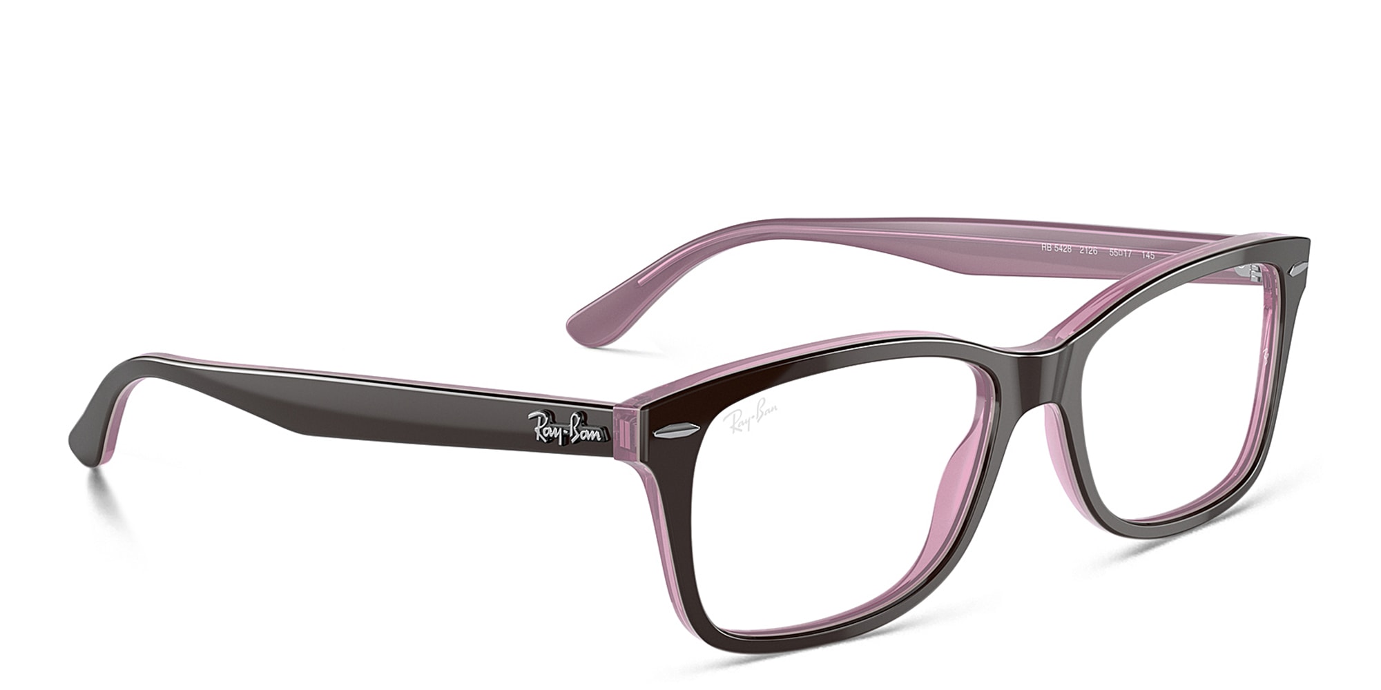 Shop Ray-Ban Unisex Square Eyeglasses in Brown On Pink online.