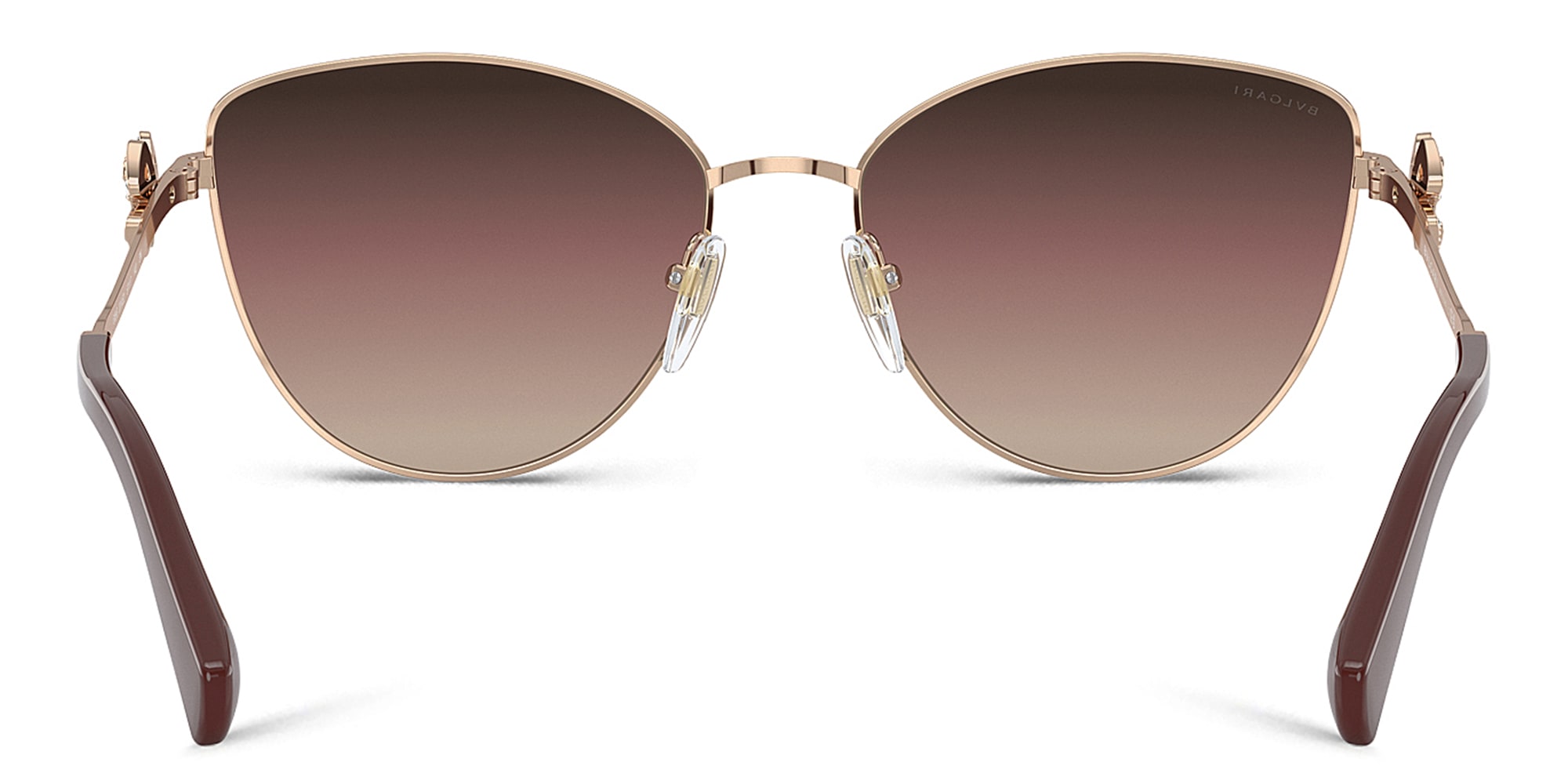 Shop BVLGARI Cat-Eye Sunglasses in Pink Gold online.