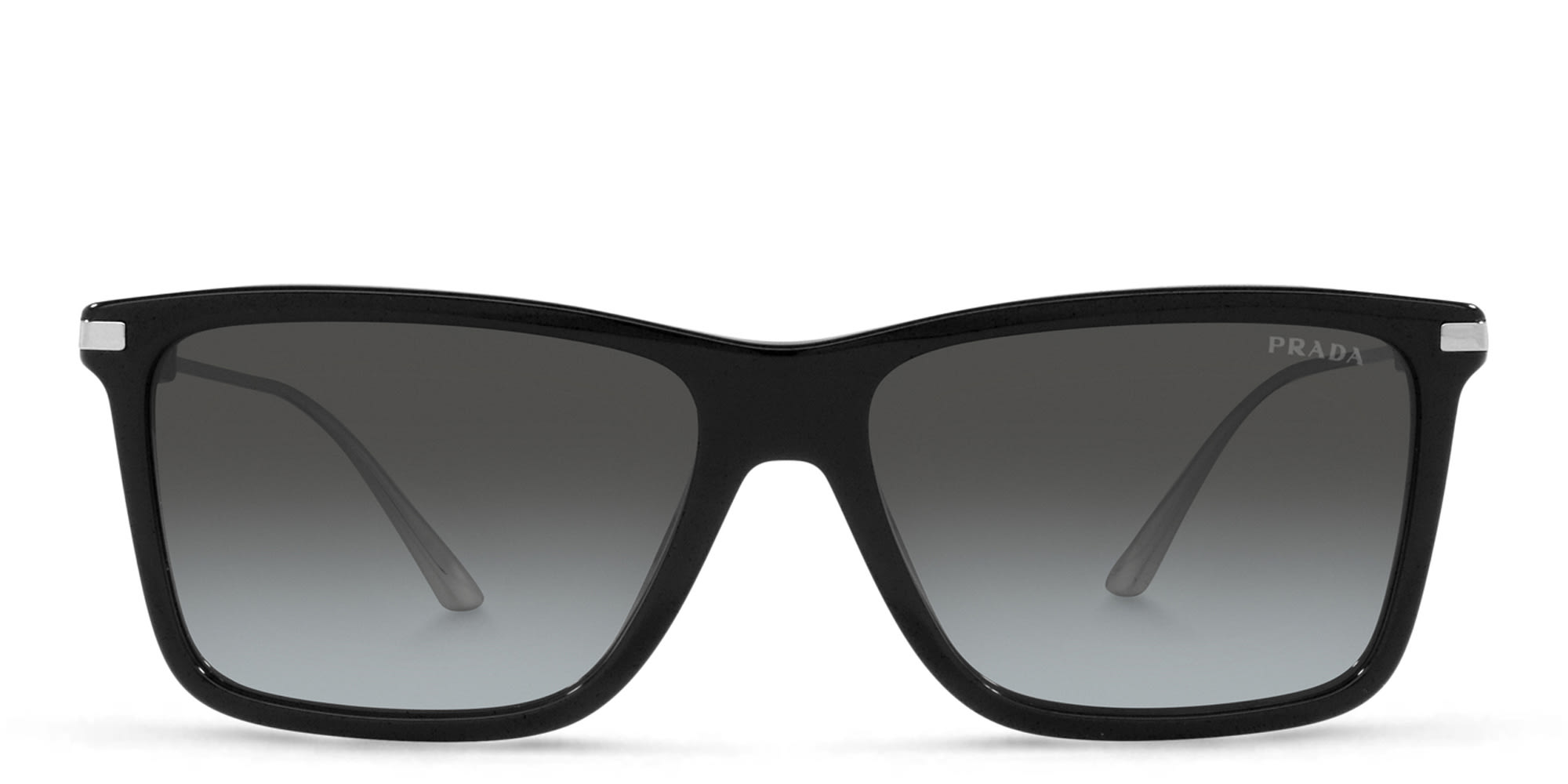 Shop PRADA Rectangle Sunglasses in Black online.