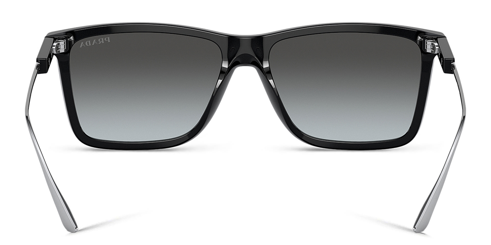 Shop PRADA Rectangle Sunglasses in Black online.