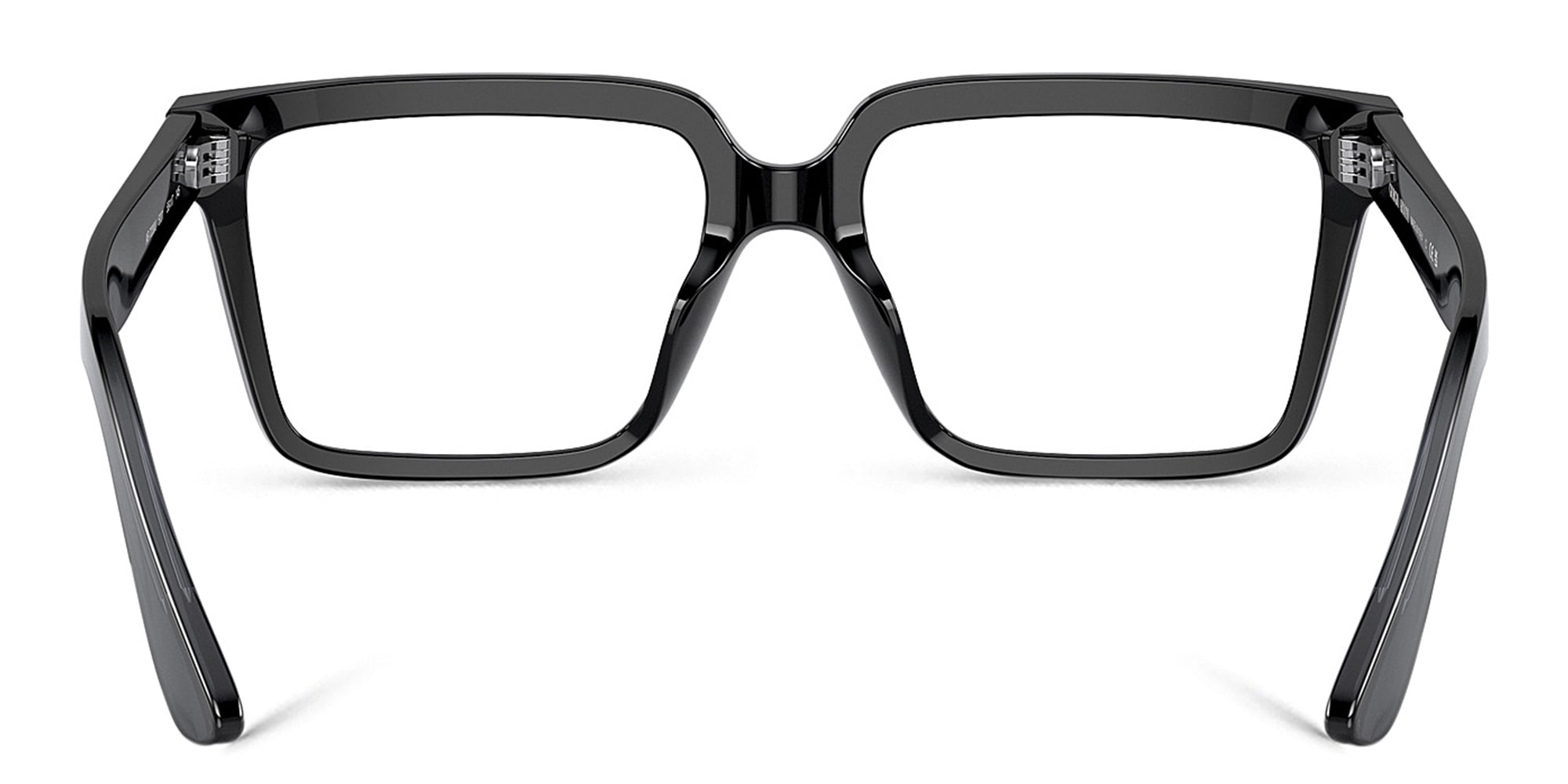 Shop GIORGIO ARMANI Wide Square Eyeglasses in Black online.